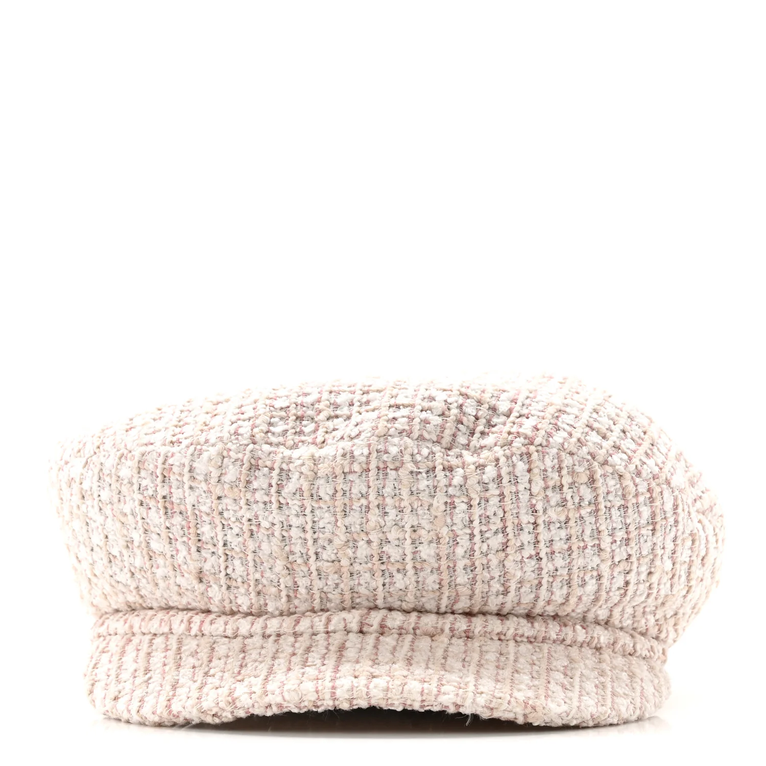 Cotton Tweed Newsboy Hat M Pink Ecru - Image 3