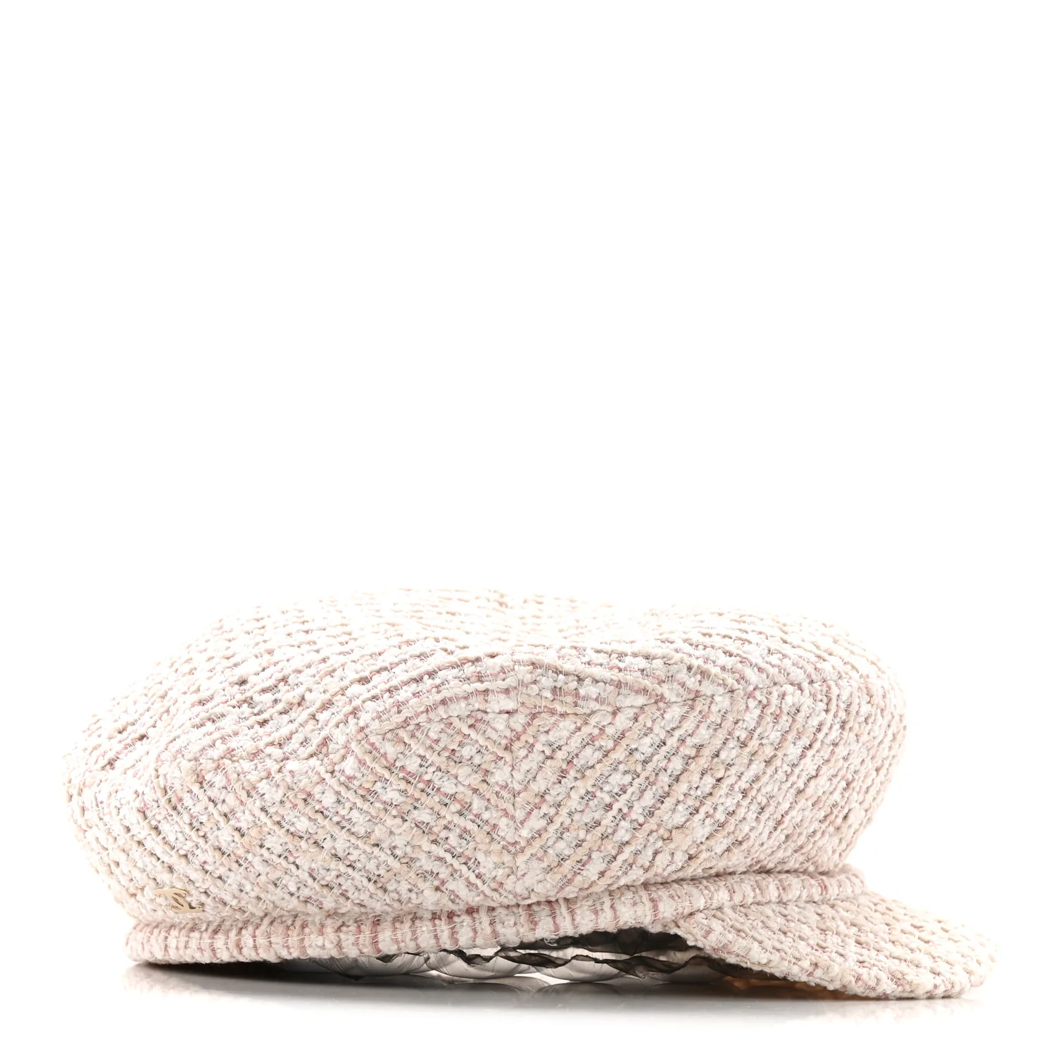 Cotton Tweed Newsboy Hat M Pink Ecru - Image 6