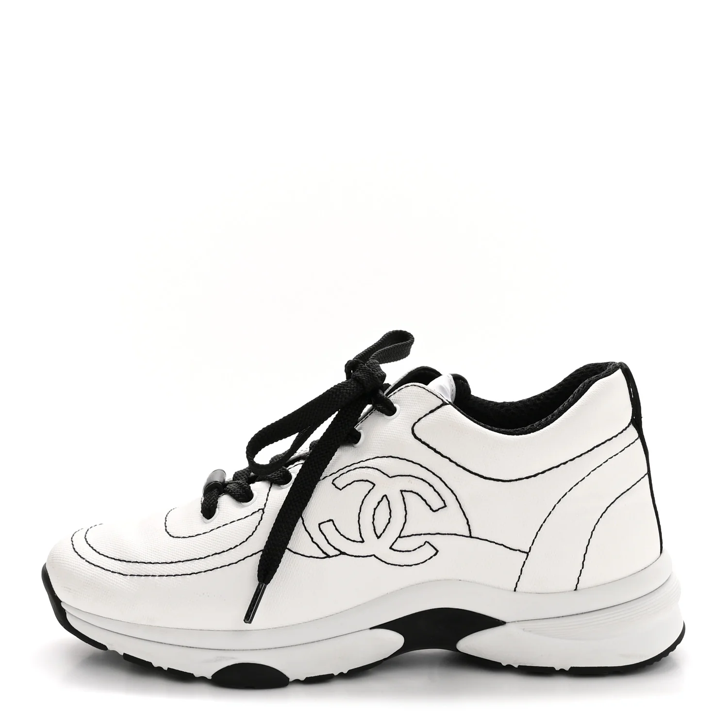 Cotton Womens CC Sneakers 38 White Black