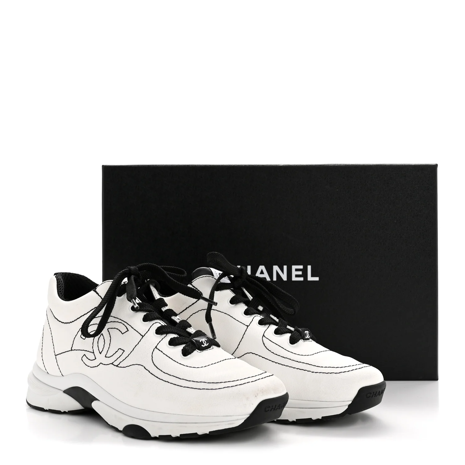 Cotton Womens CC Sneakers 38 White Black - Image 10