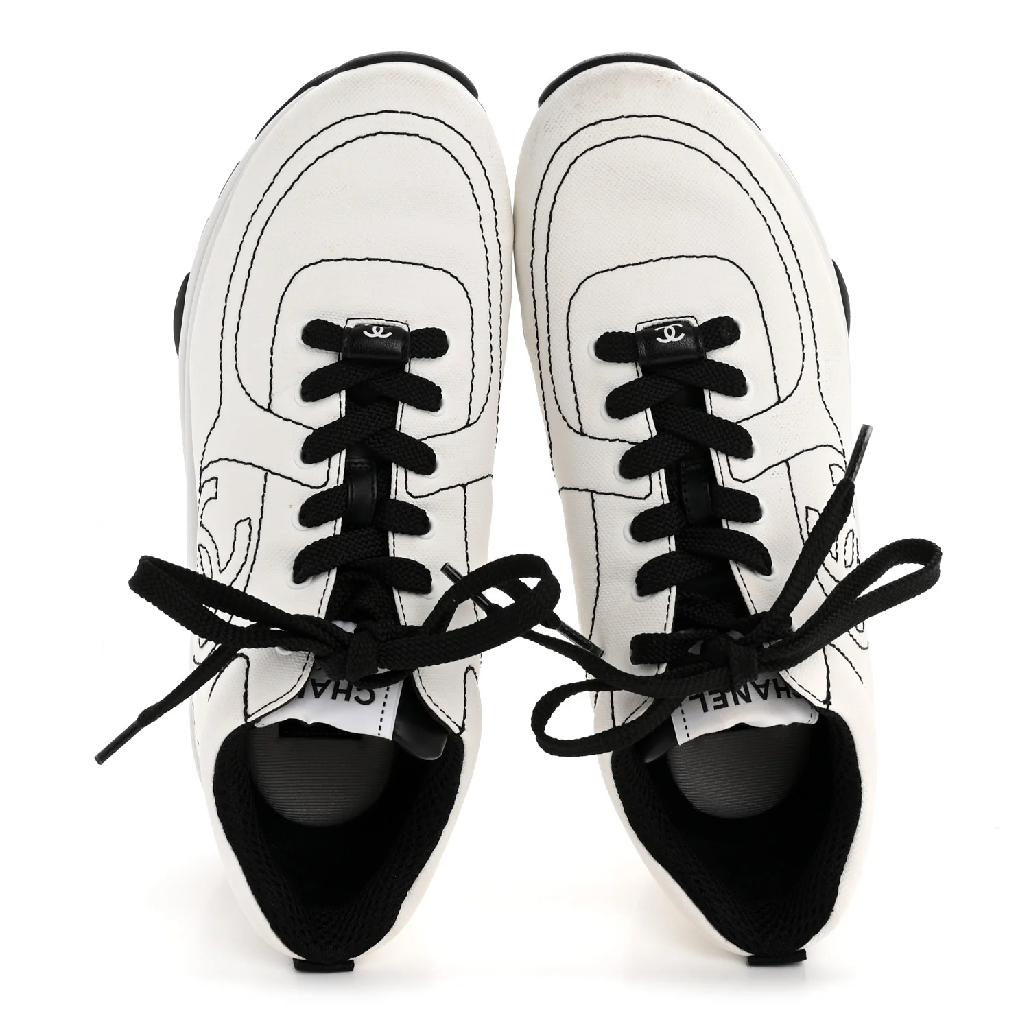 Cotton Womens CC Sneakers 38 White Black - Image 2