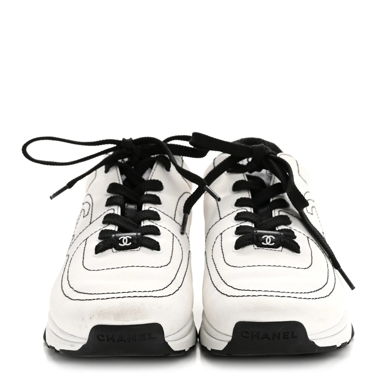 Cotton Womens CC Sneakers 38 White Black - Image 3