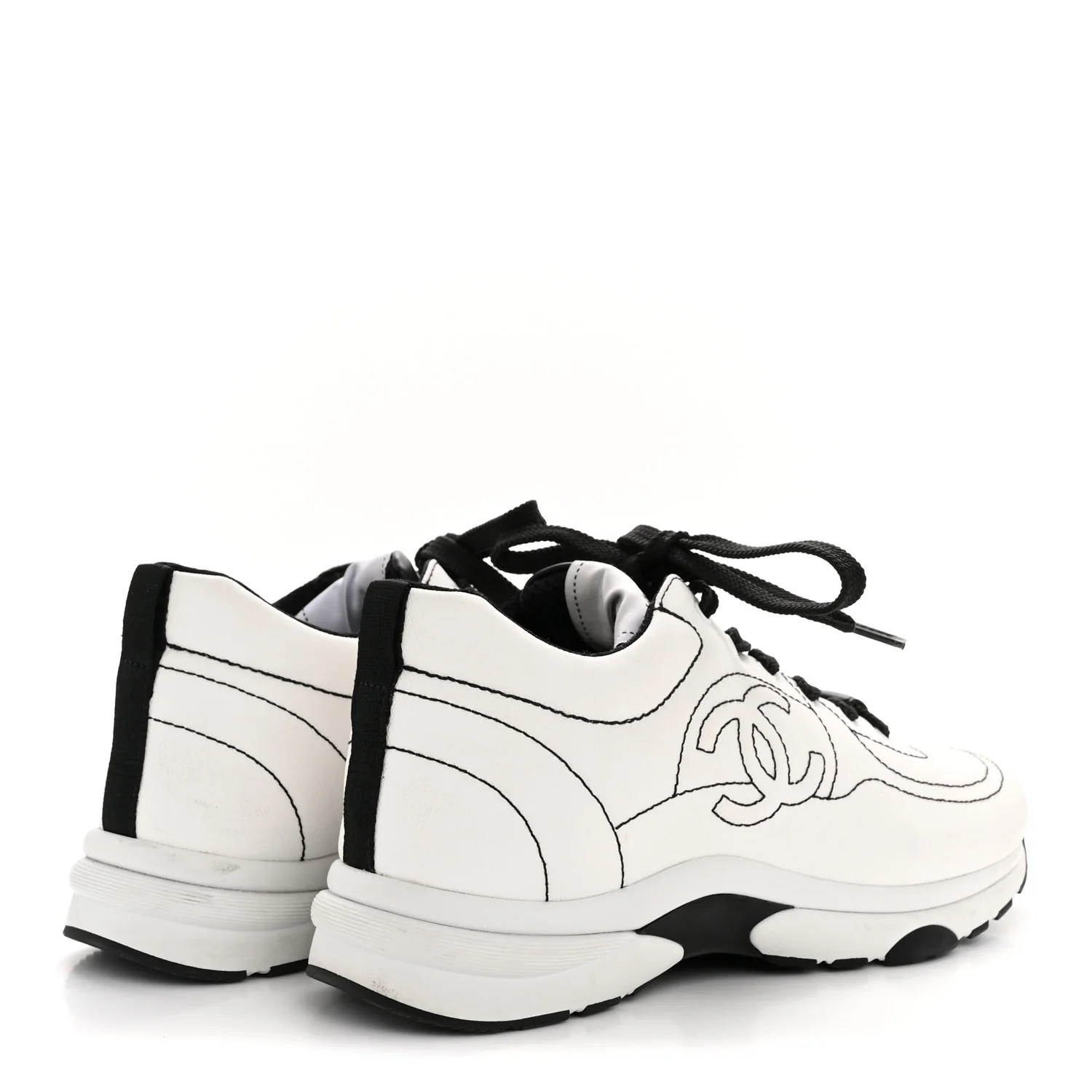 Cotton Womens CC Sneakers 38 White Black - Image 5