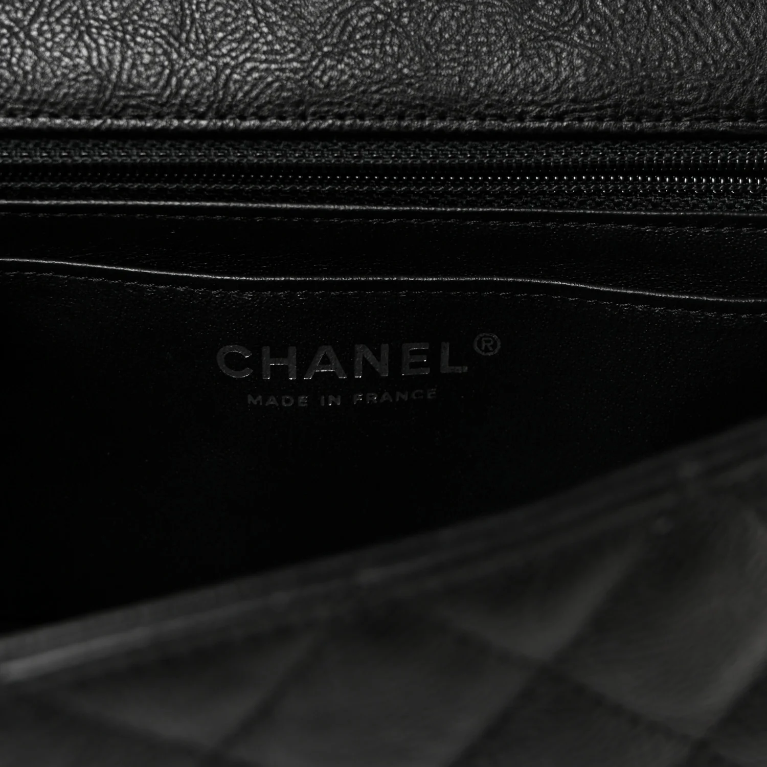 Crumpled Calfskin Quilted Mini Rectangular Flap So Black - Image 6