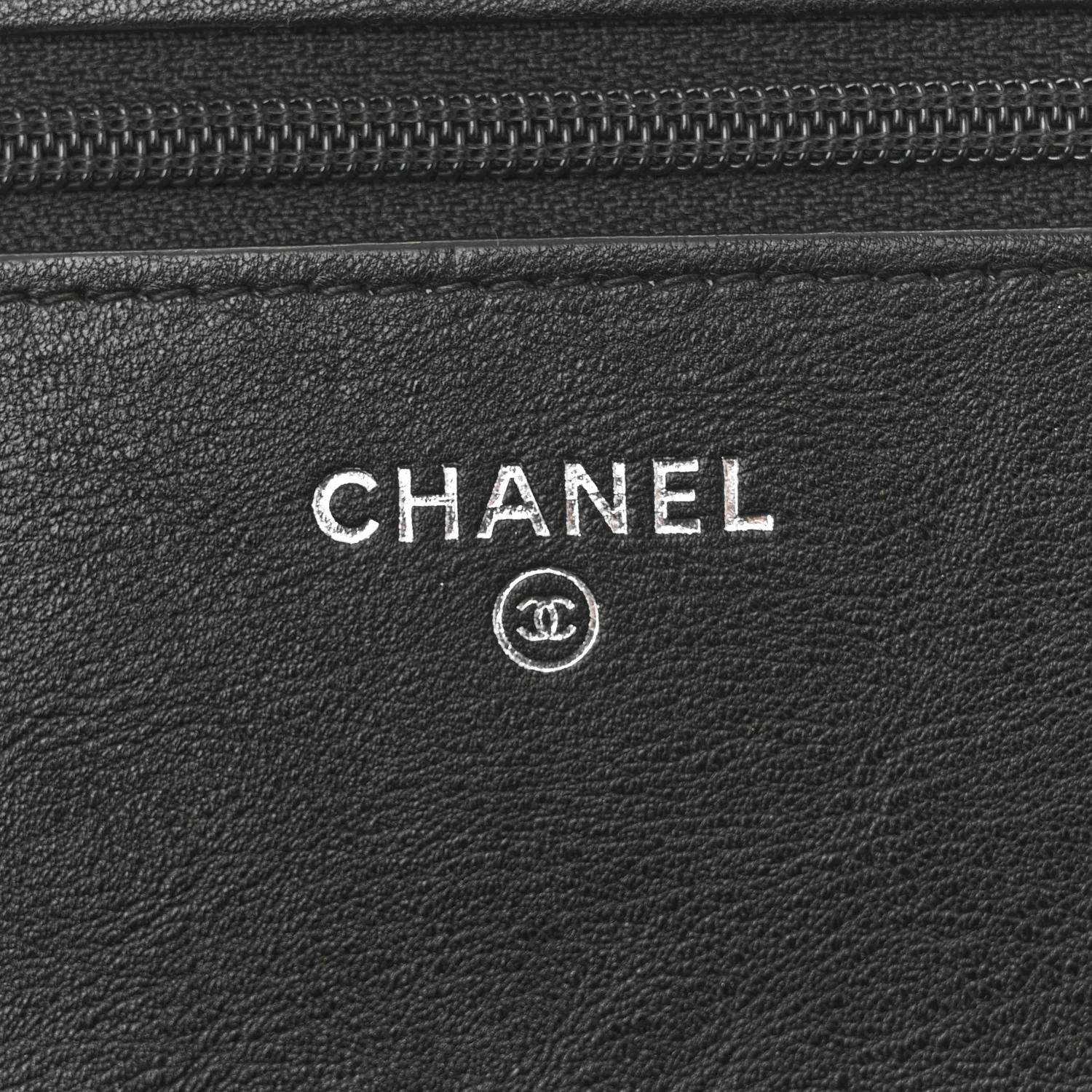 Crumpled Calfskin Quilted Wallet On Chain WOC So Black - Image 6
