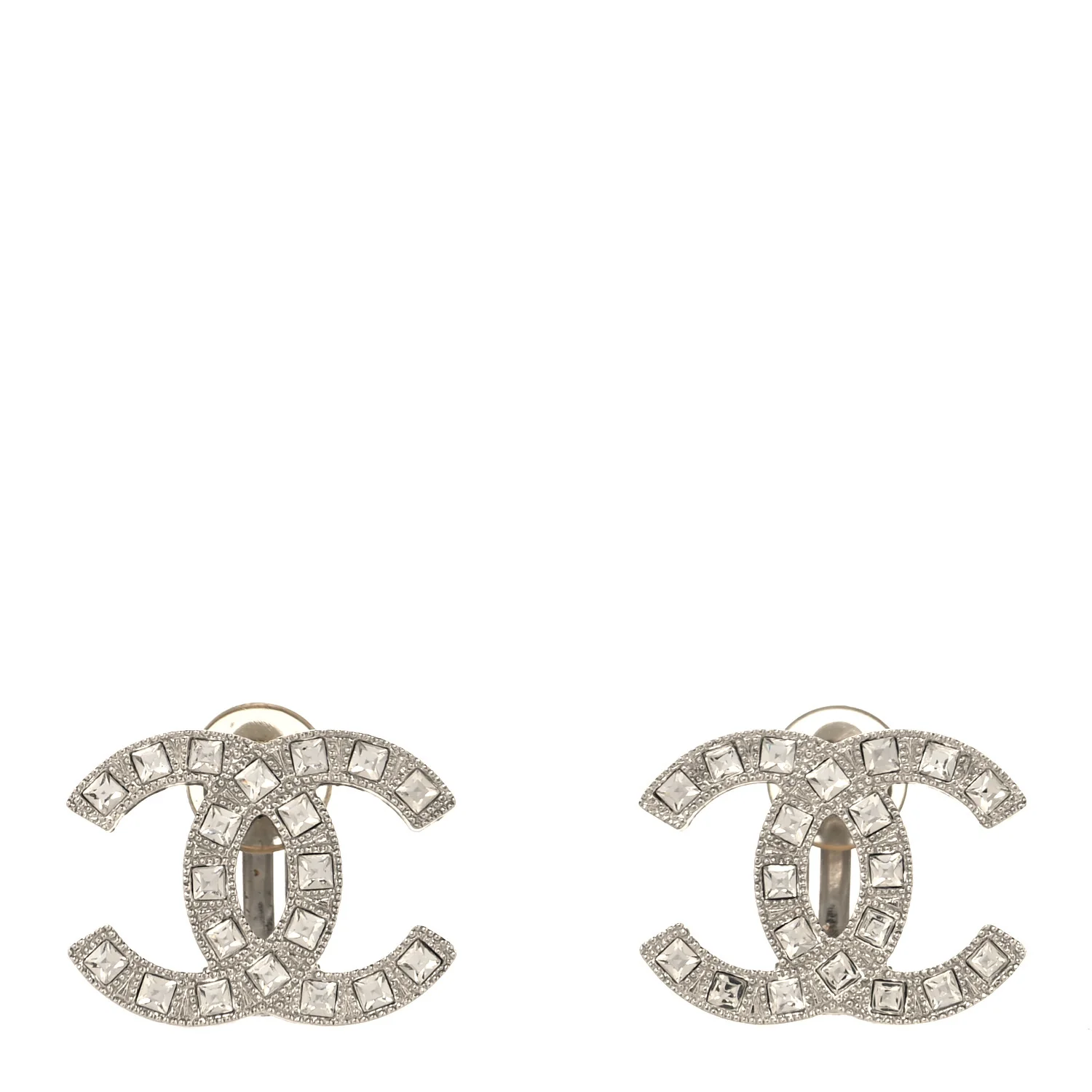 Crystal Baguette CC Ear Clip Silver