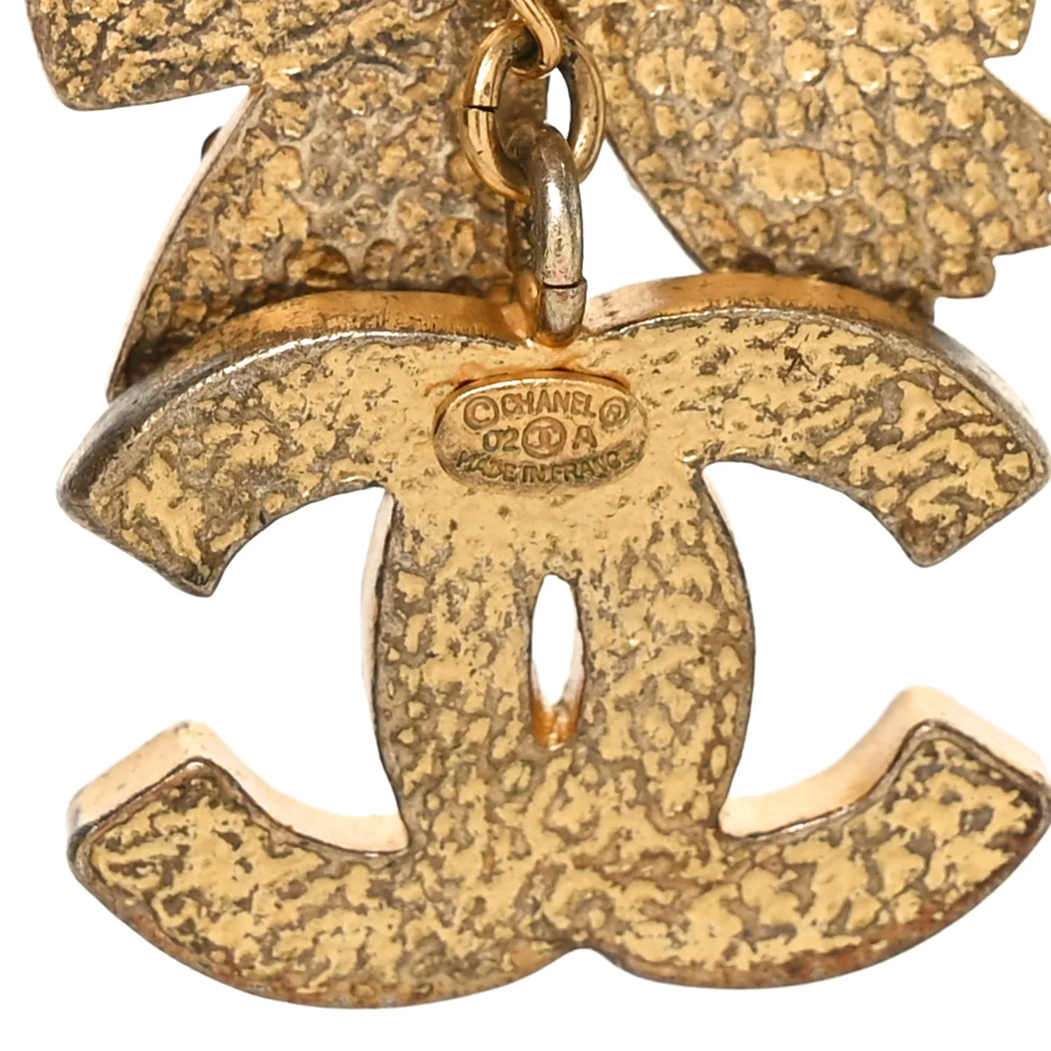 Crystal CC Bow Necklace Gold Purple - Image 4