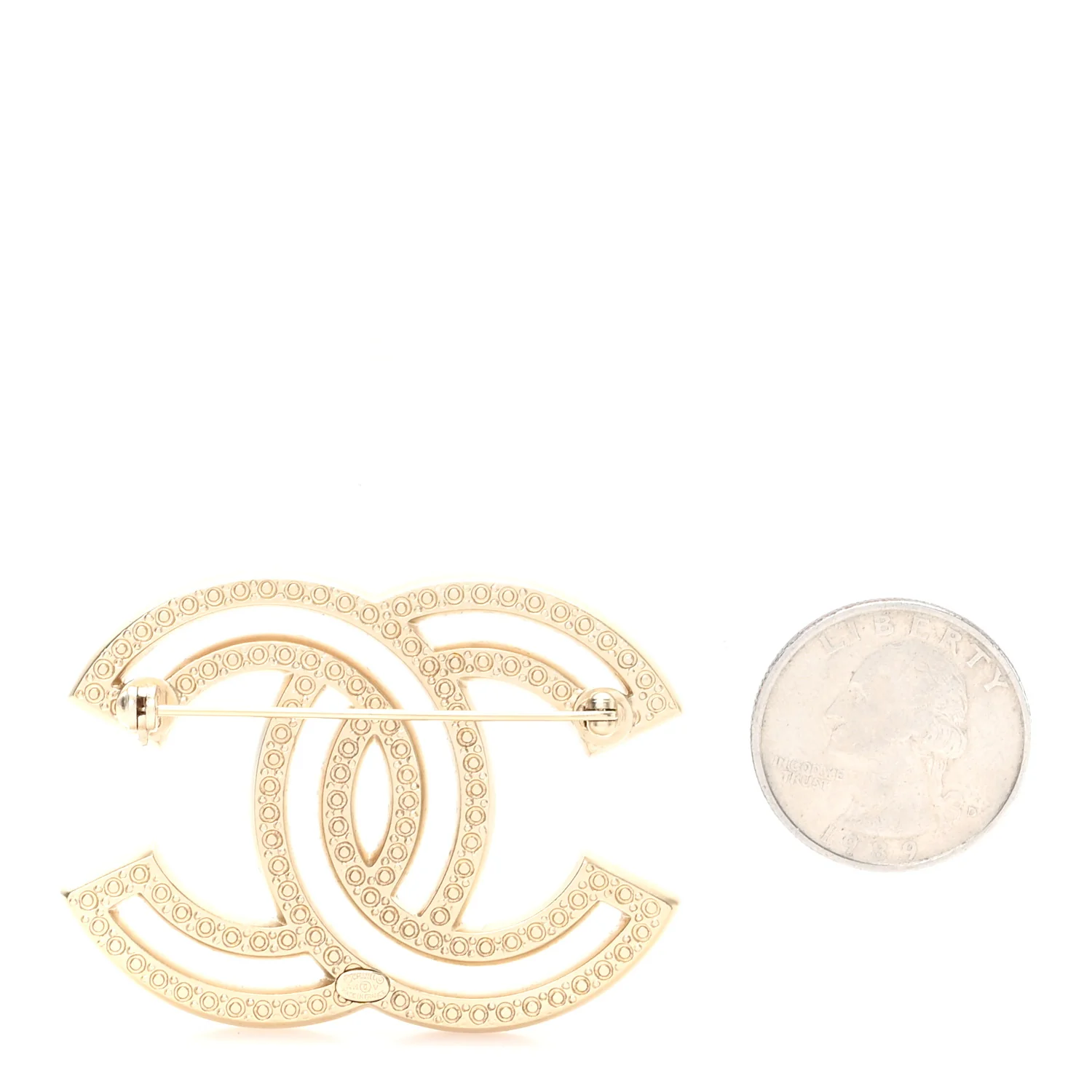 Crystal CC Brooch Gold - Image 2