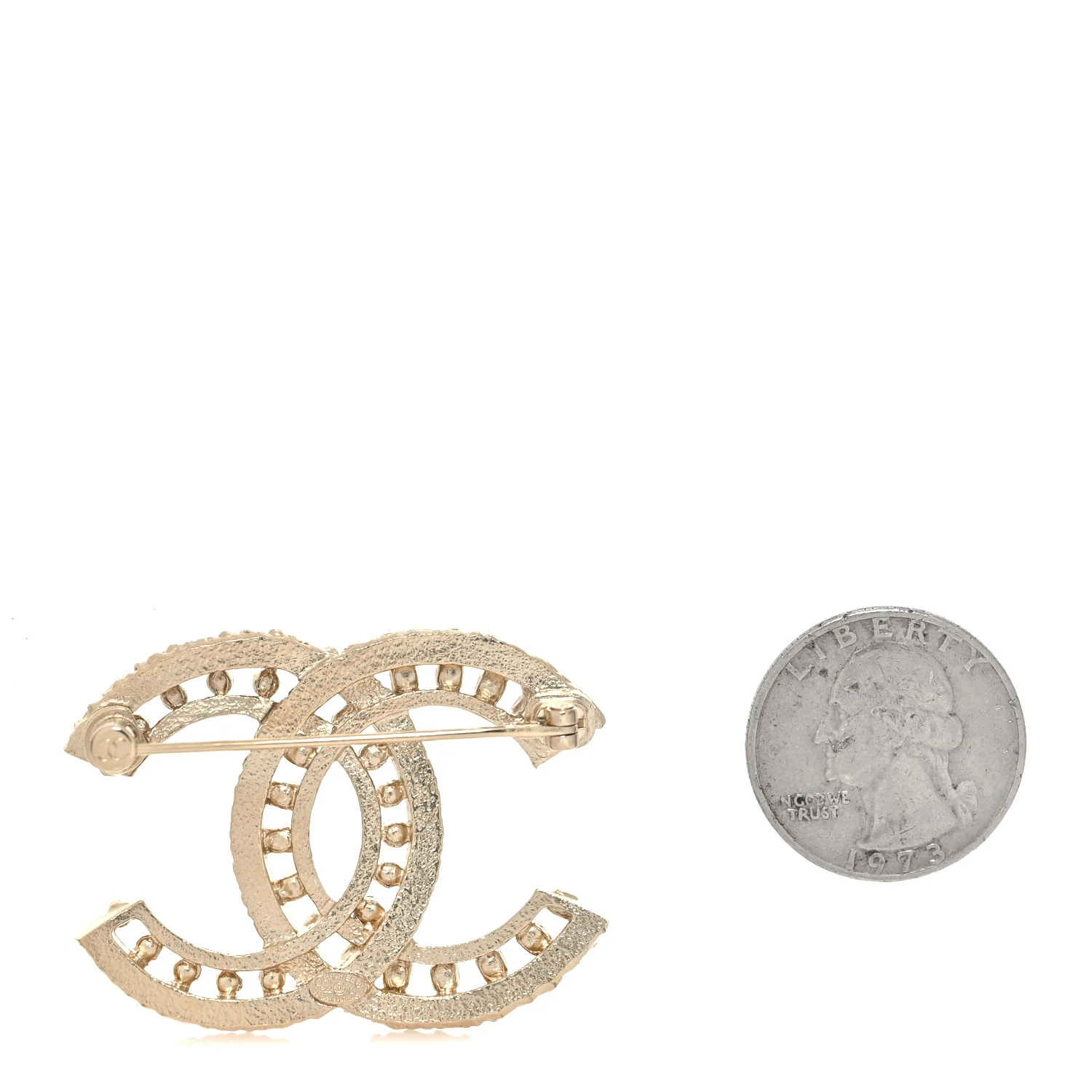 Crystal CC Brooch Light Gold - Image 2