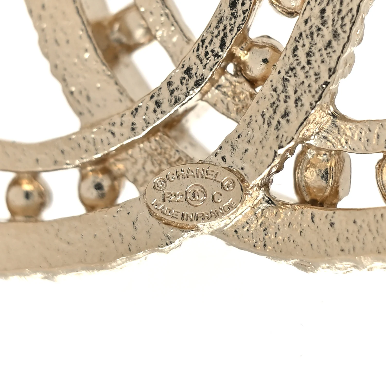 Crystal CC Brooch Light Gold - Image 3