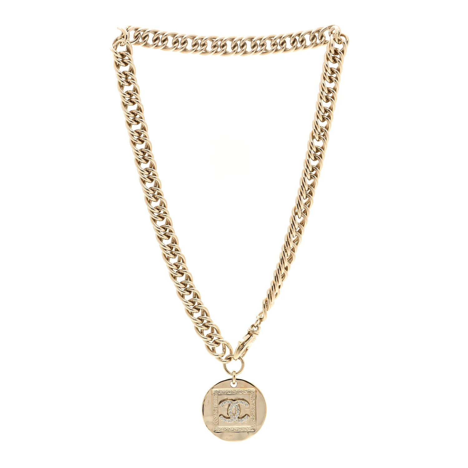 Crystal CC Chain Charm Choker Gold - Image 3
