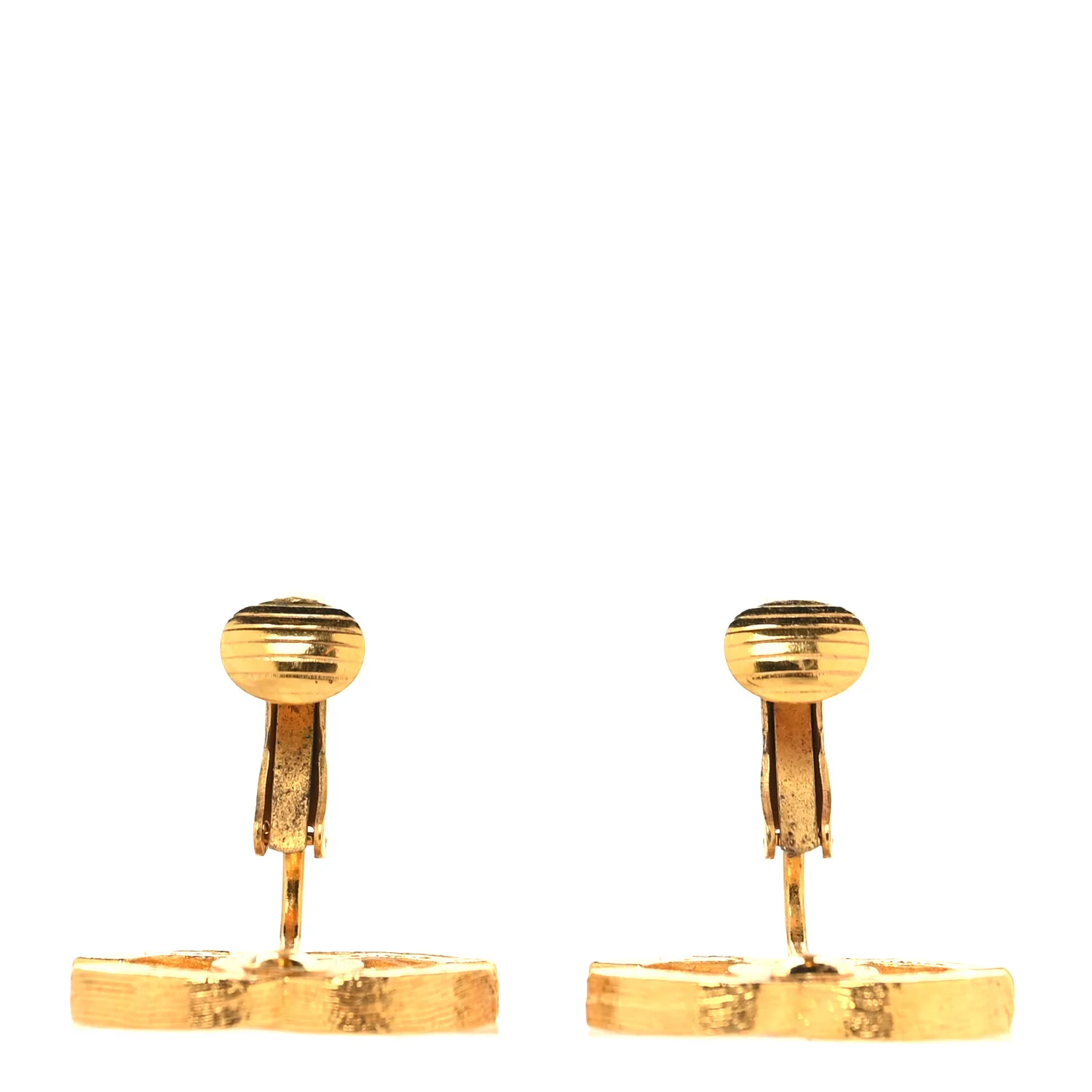 Crystal CC Clip on Earrings Gold - Image 3
