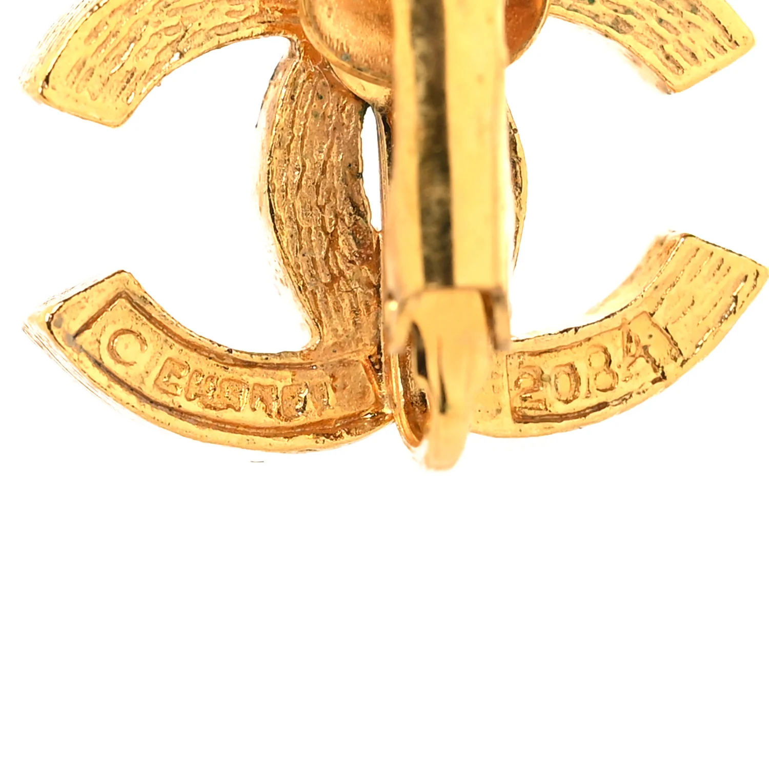 Crystal CC Clip on Earrings Gold - Image 4