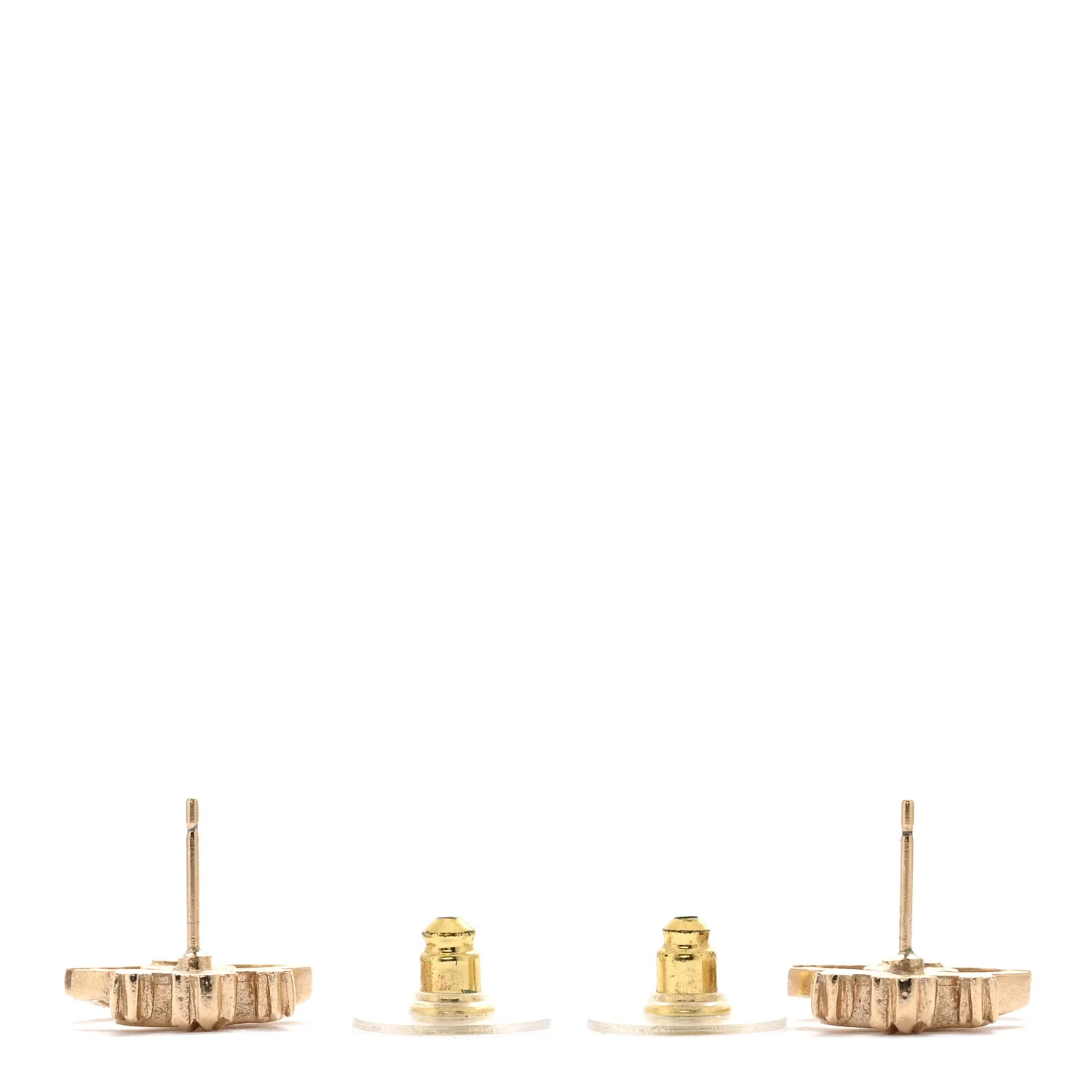 Crystal CC Crown Earrings Gold - Image 3