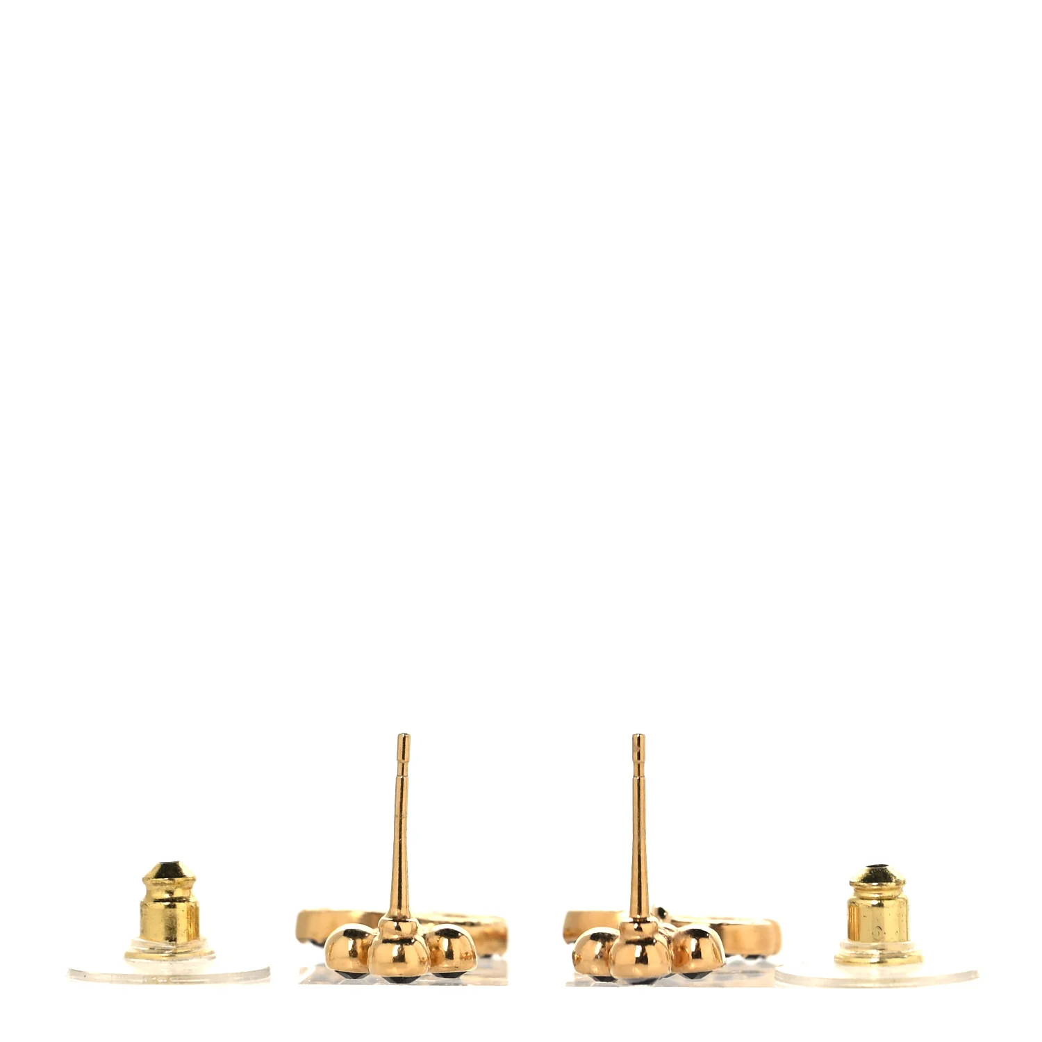 Crystal CC Drop Earrings Gold Black - Image 3