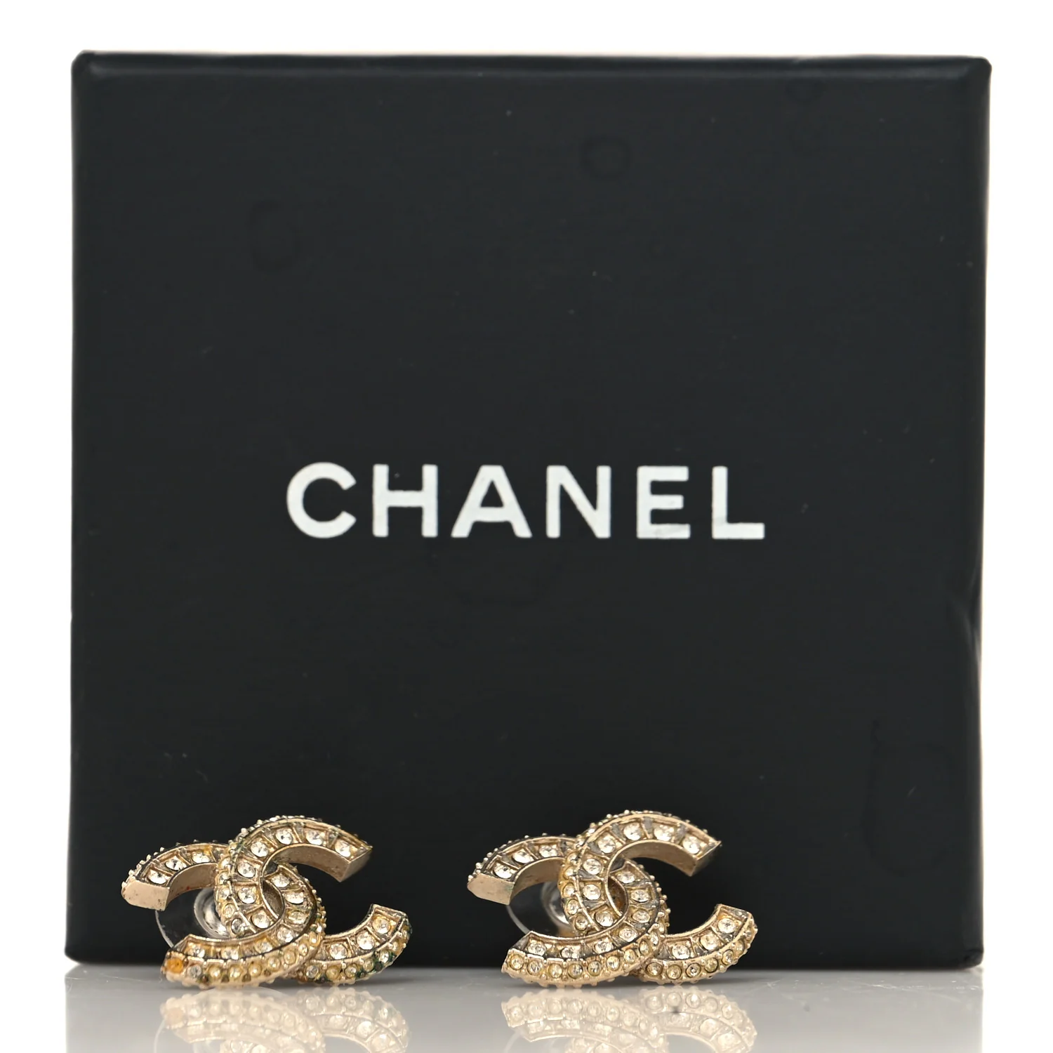 Crystal CC Earrings Light Gold - Image 8