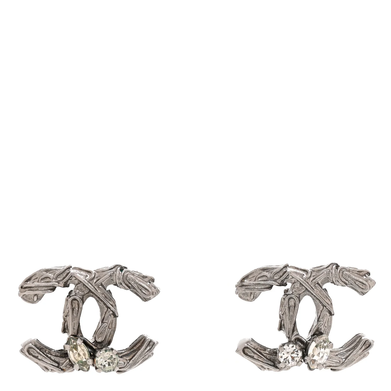 Crystal CC Earrings Silver