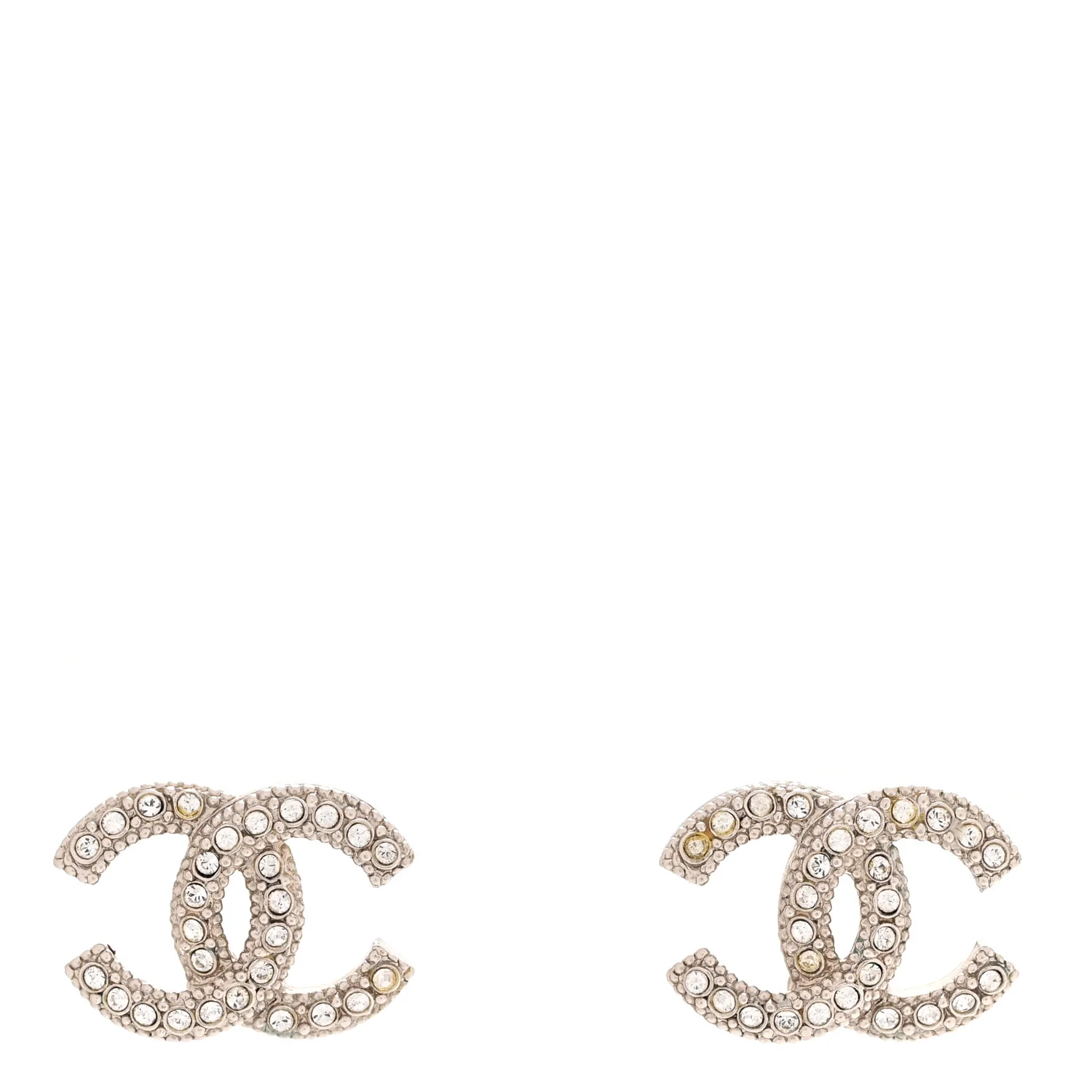 Crystal CC Earrings Silver