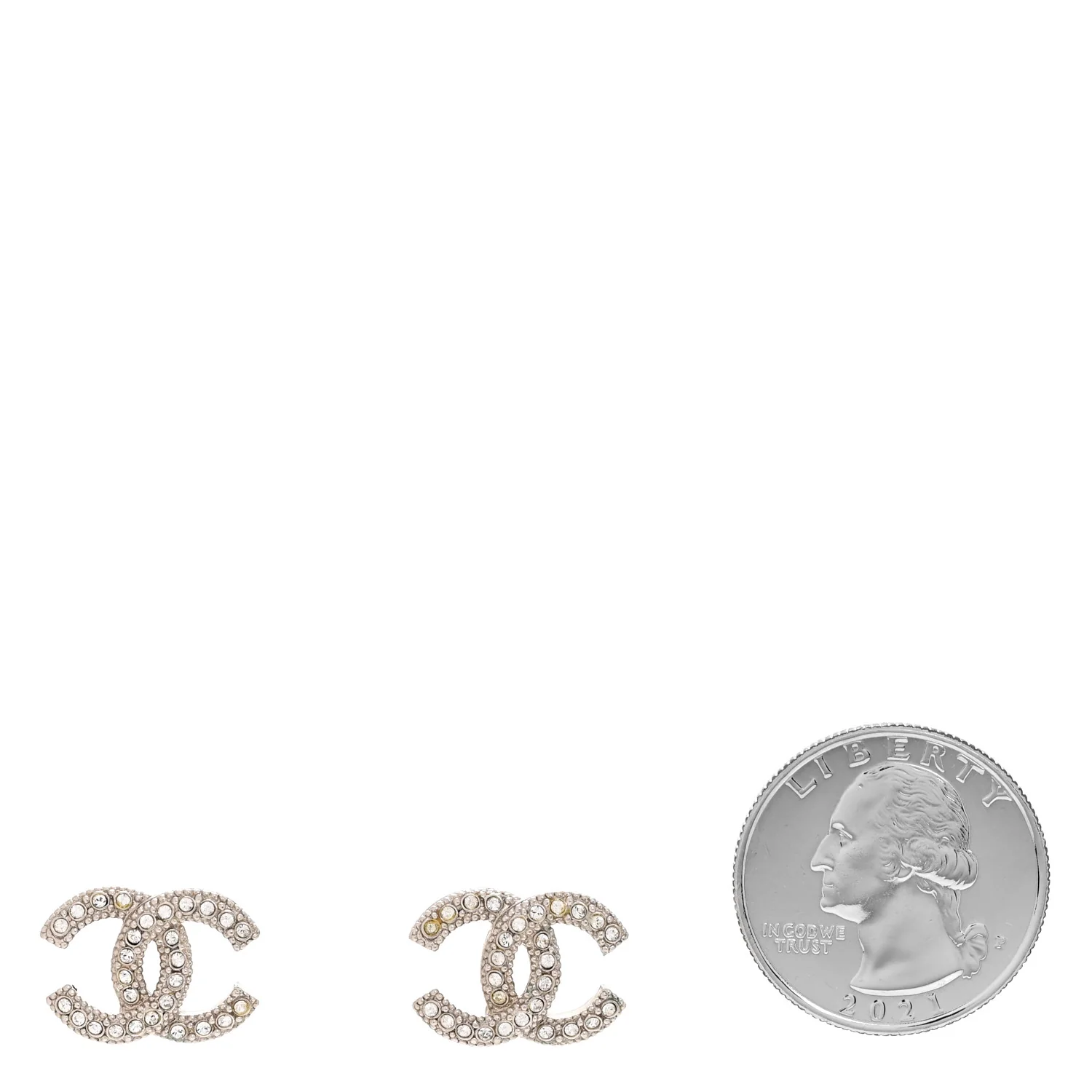 Crystal CC Earrings Silver - Image 2