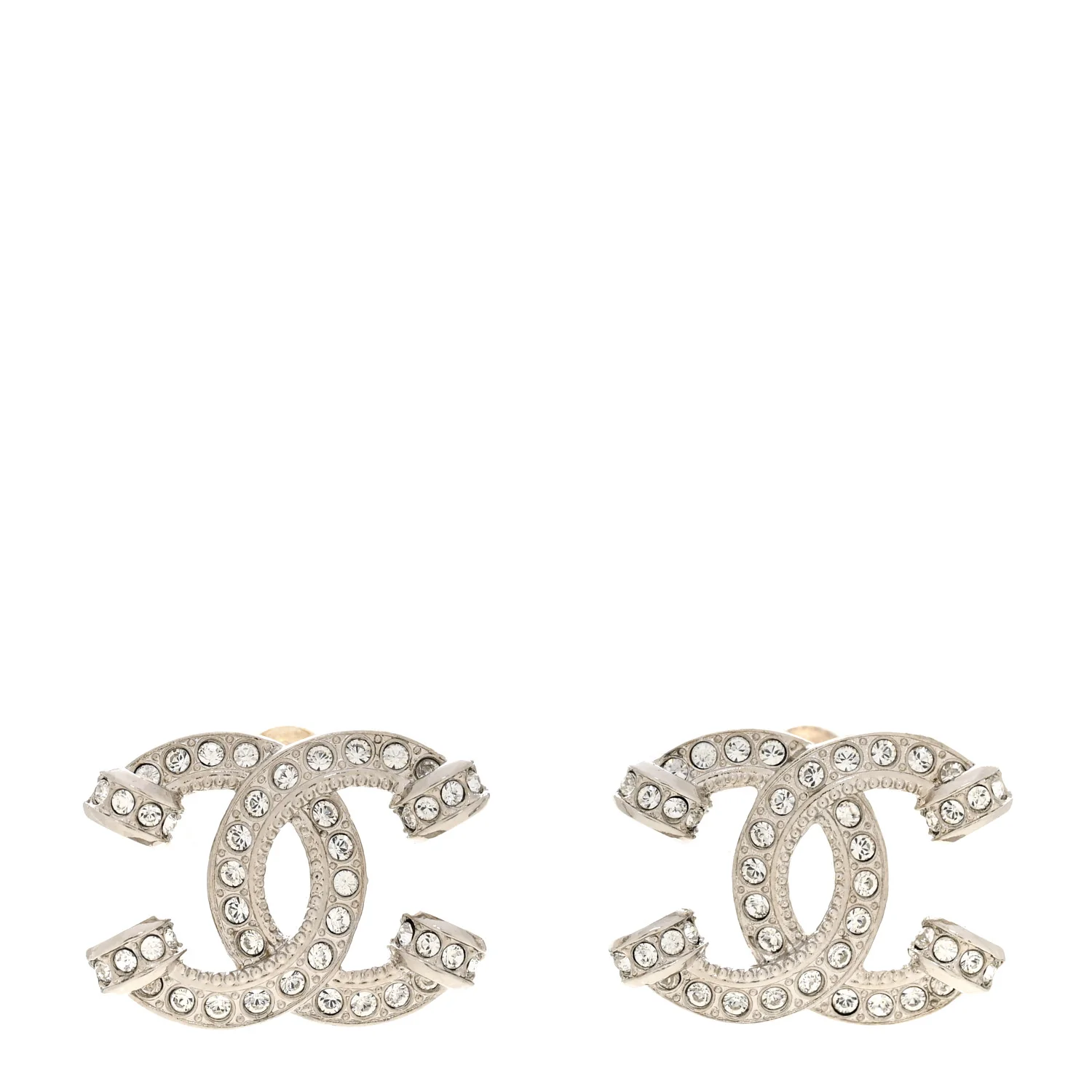 Crystal CC Earrings Silver