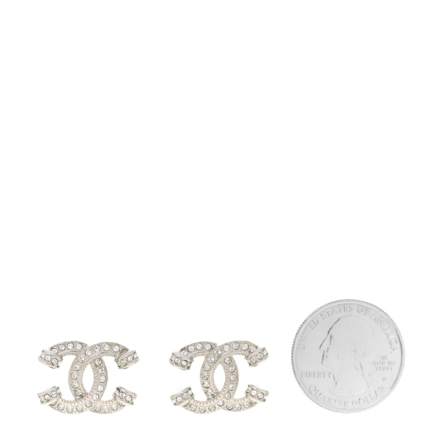 Crystal CC Earrings Silver - Image 2
