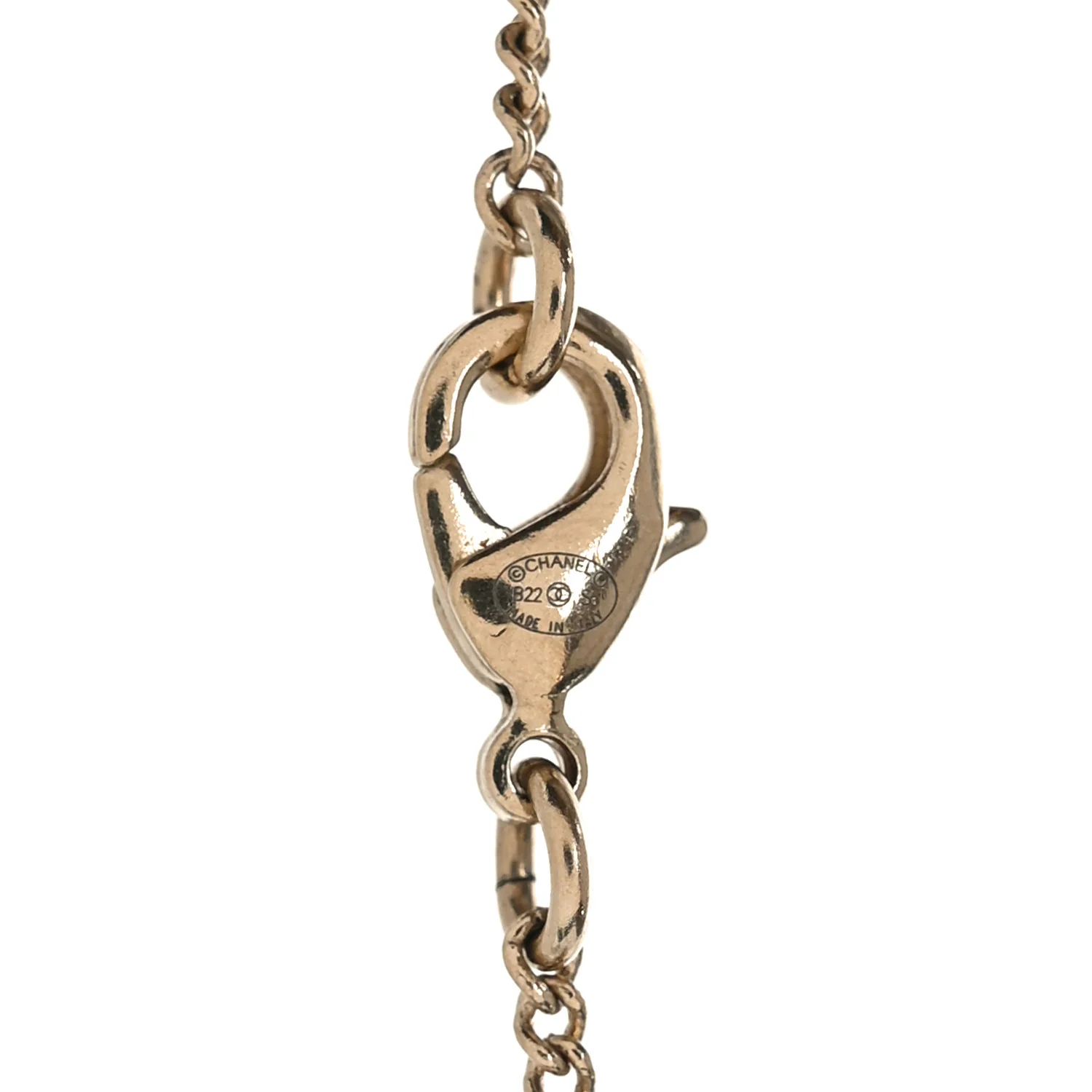 Crystal CC Oval Tag Pendant Necklace Gold - Image 4