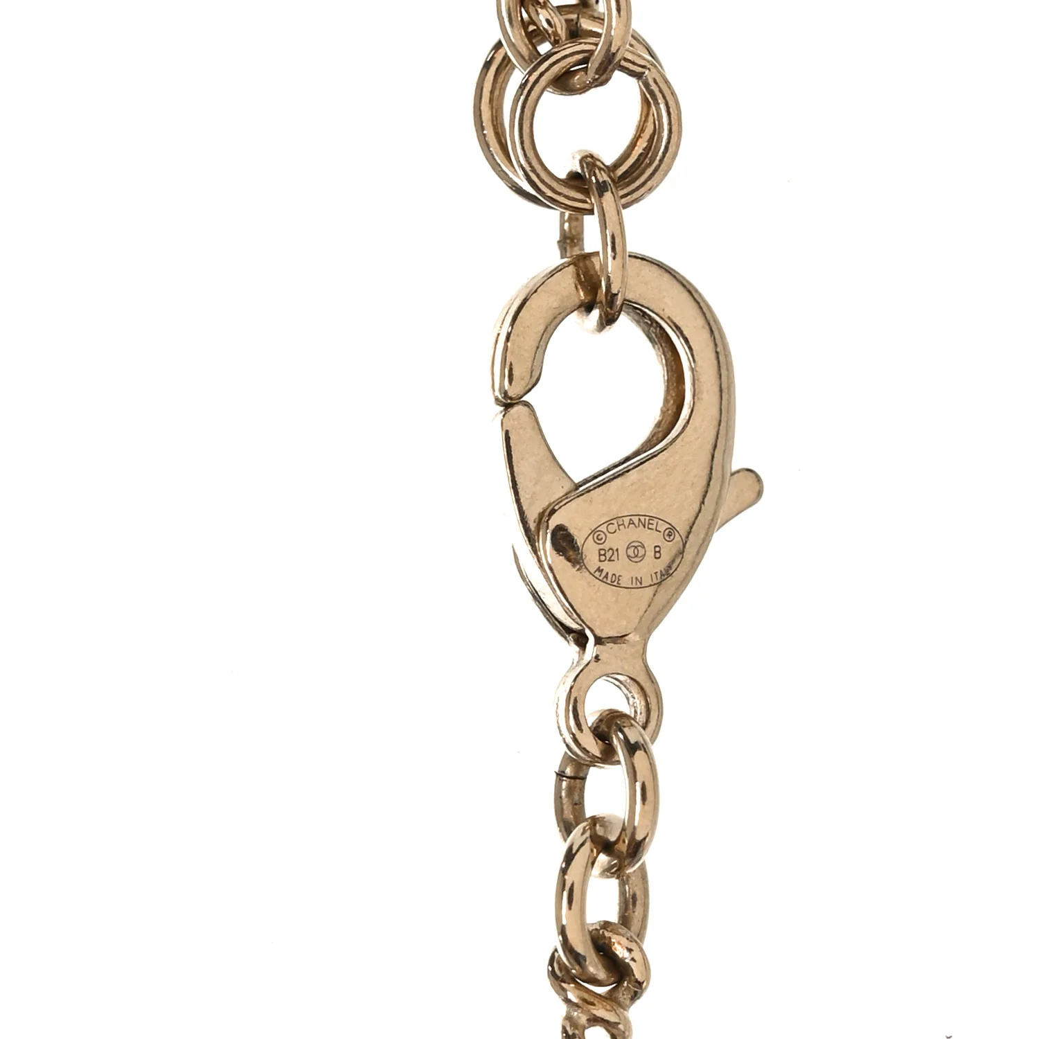 Crystal CC Pendant Necklace Gold - Image 4