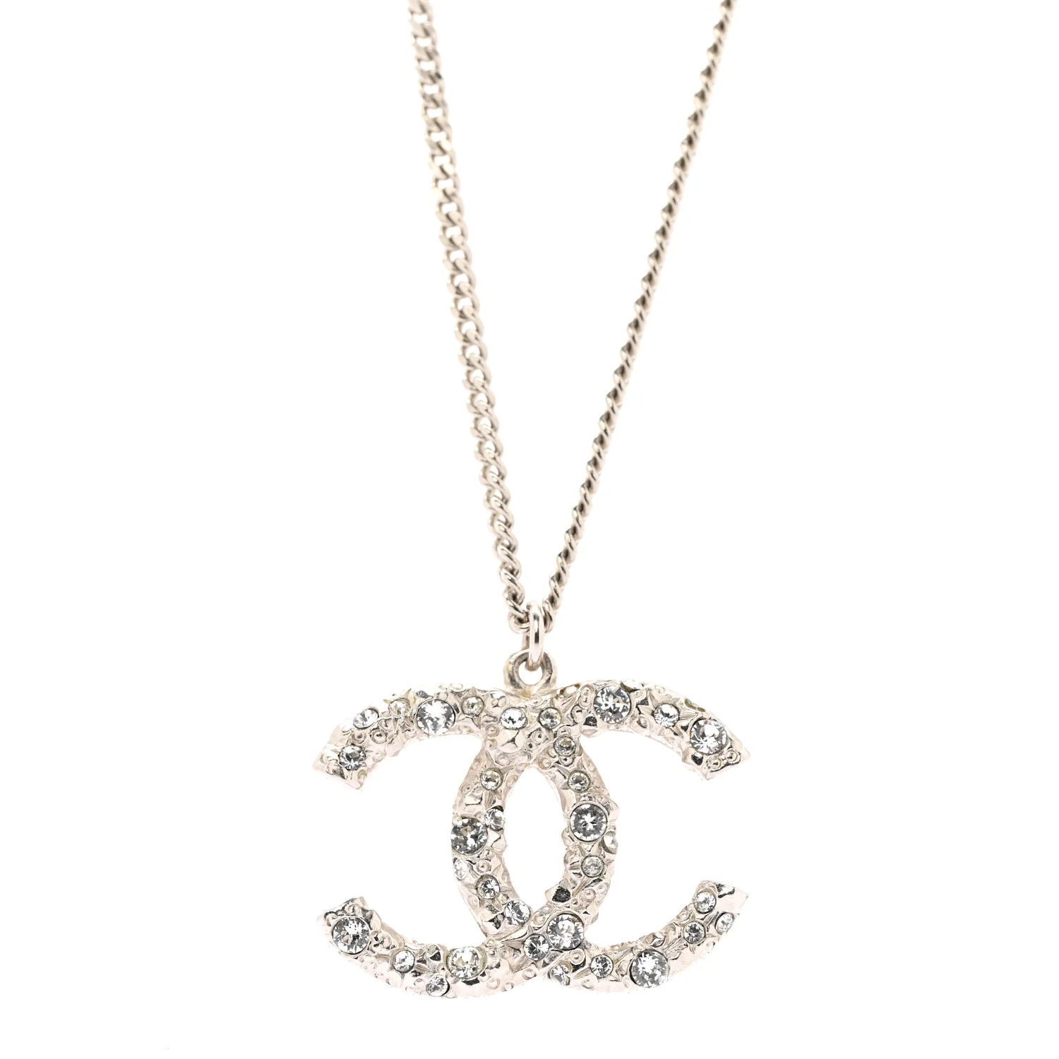 Crystal CC Pendant Necklace Silver - Image 4