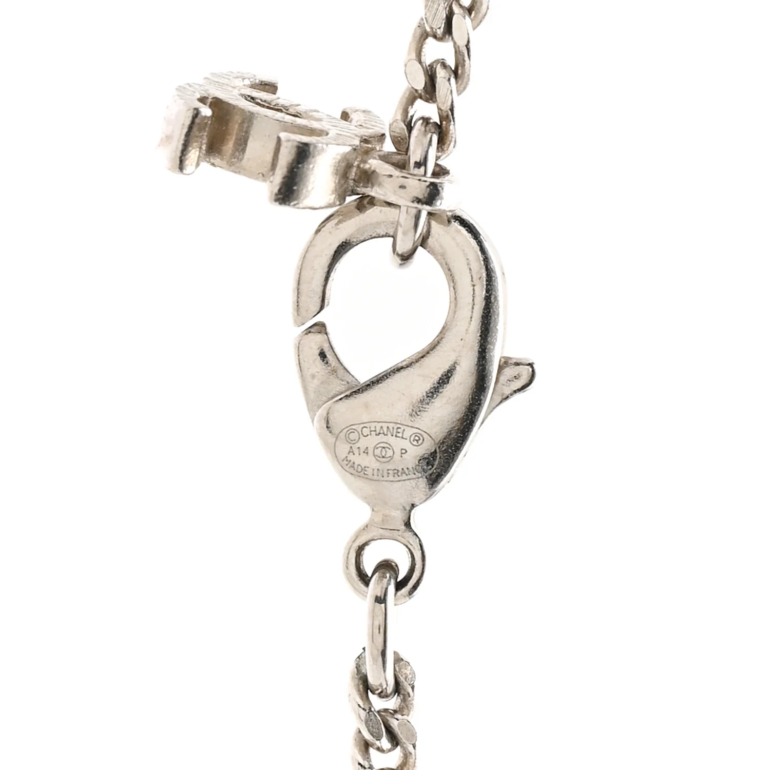 Crystal CC Pendant Necklace Silver - Image 5