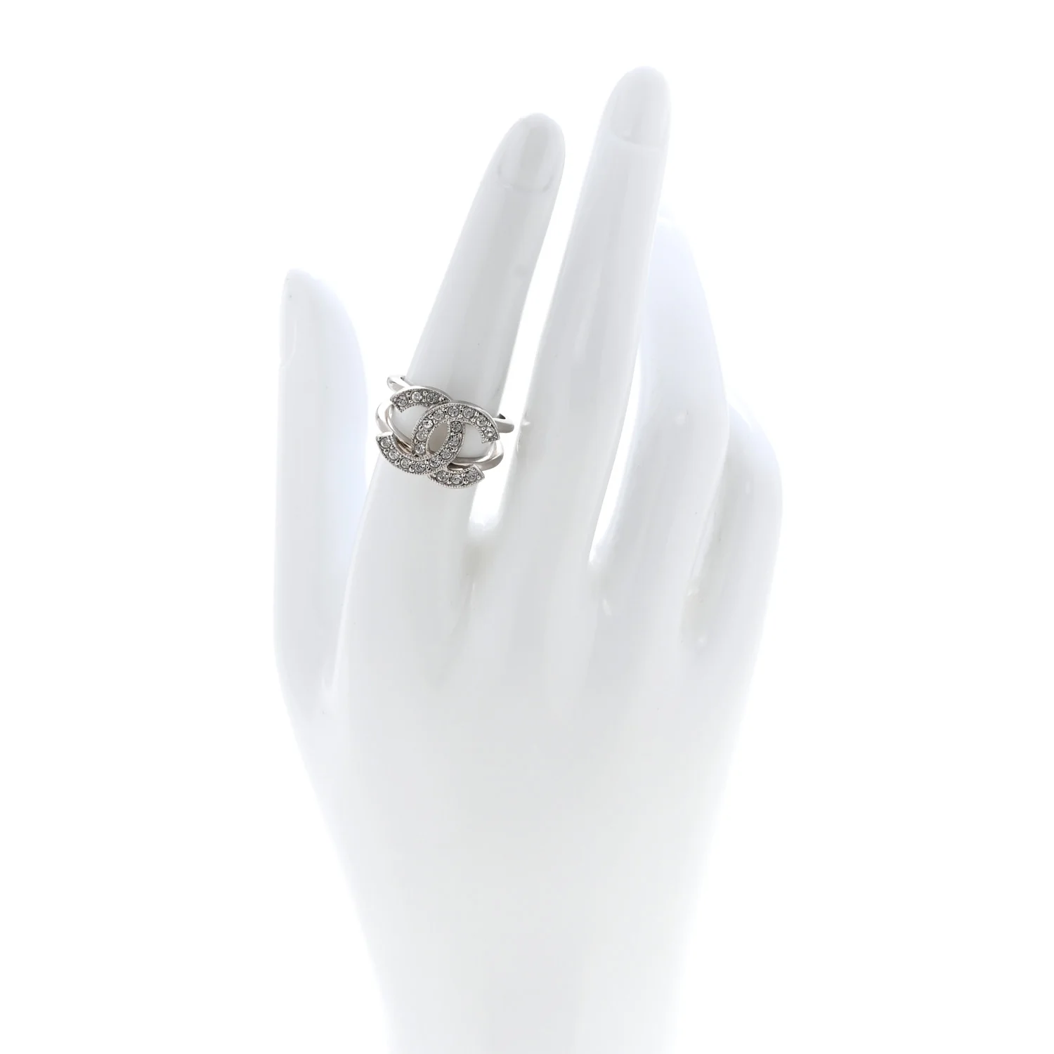 Crystal CC Ring 54 6.75 Silver - Image 2