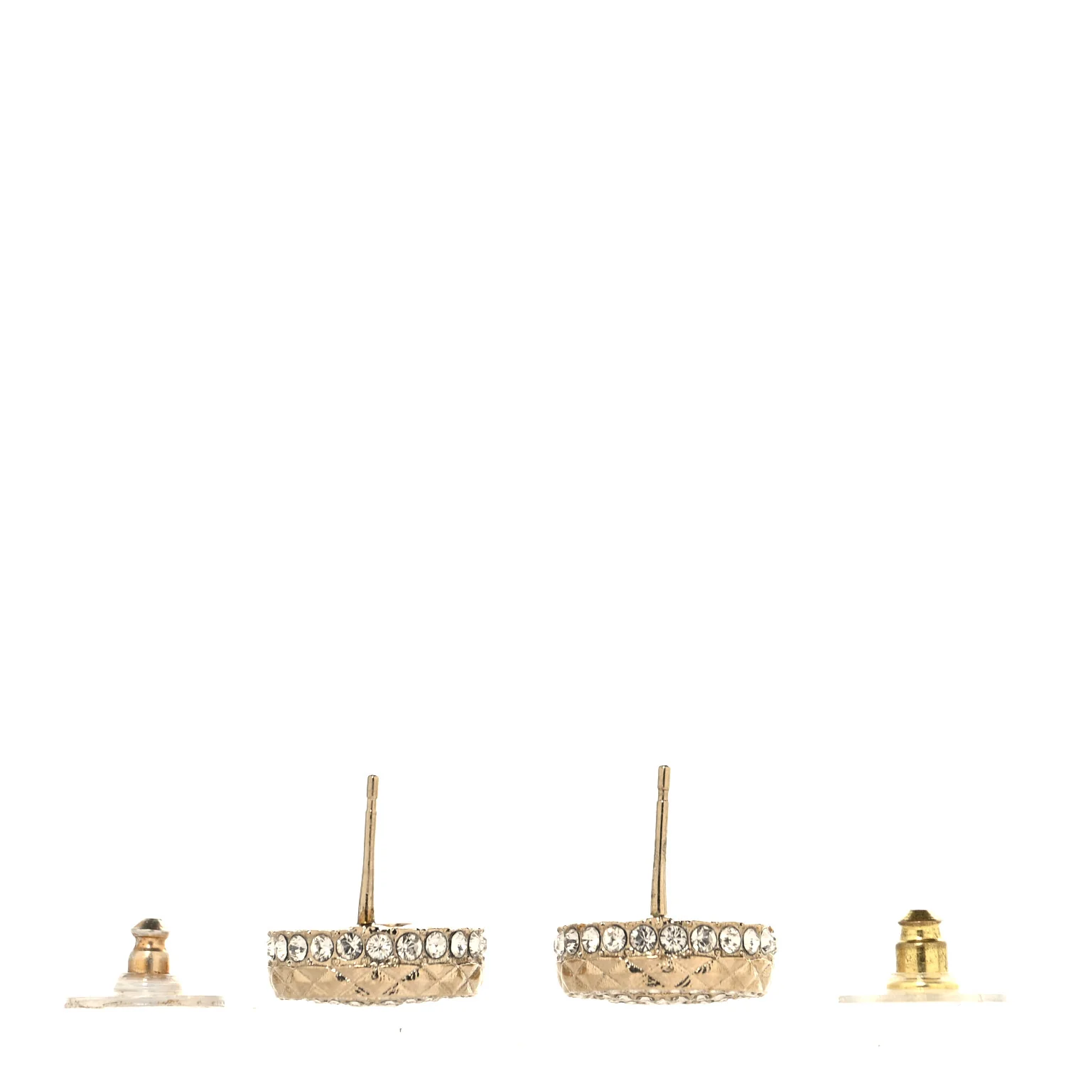 Crystal CC Round Earrings Gold - Image 7