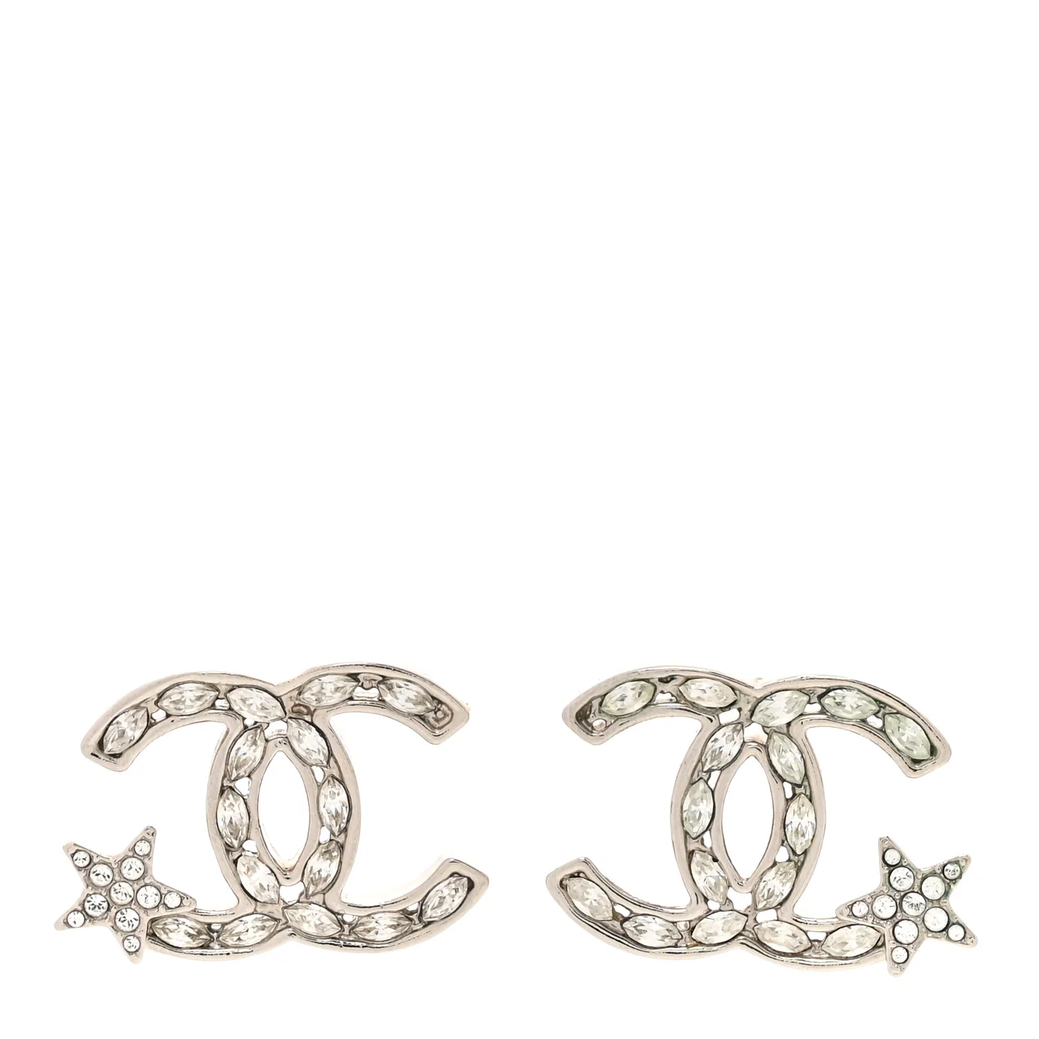 Crystal CC Starfall Earrings Silver
