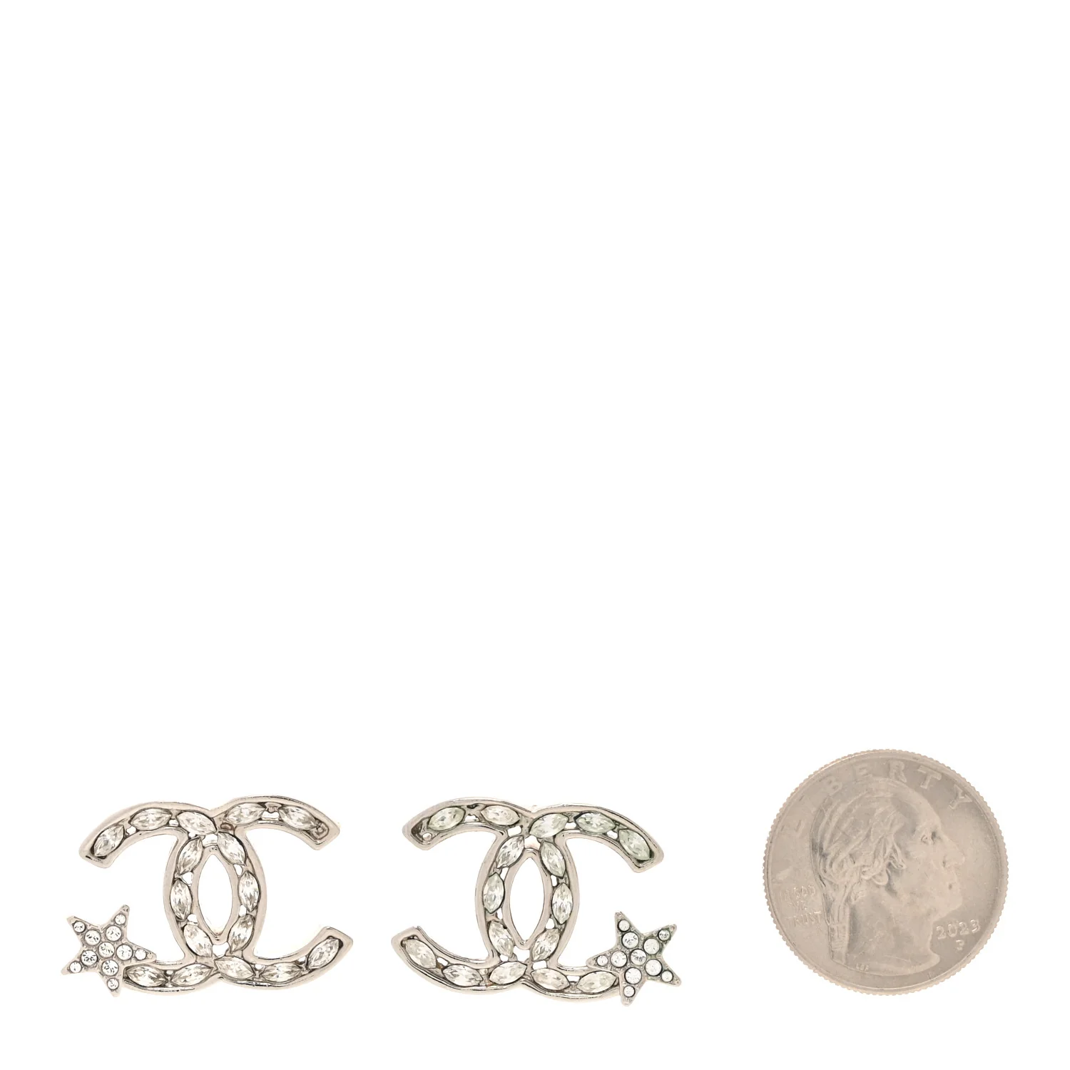 Crystal CC Starfall Earrings Silver - Image 2