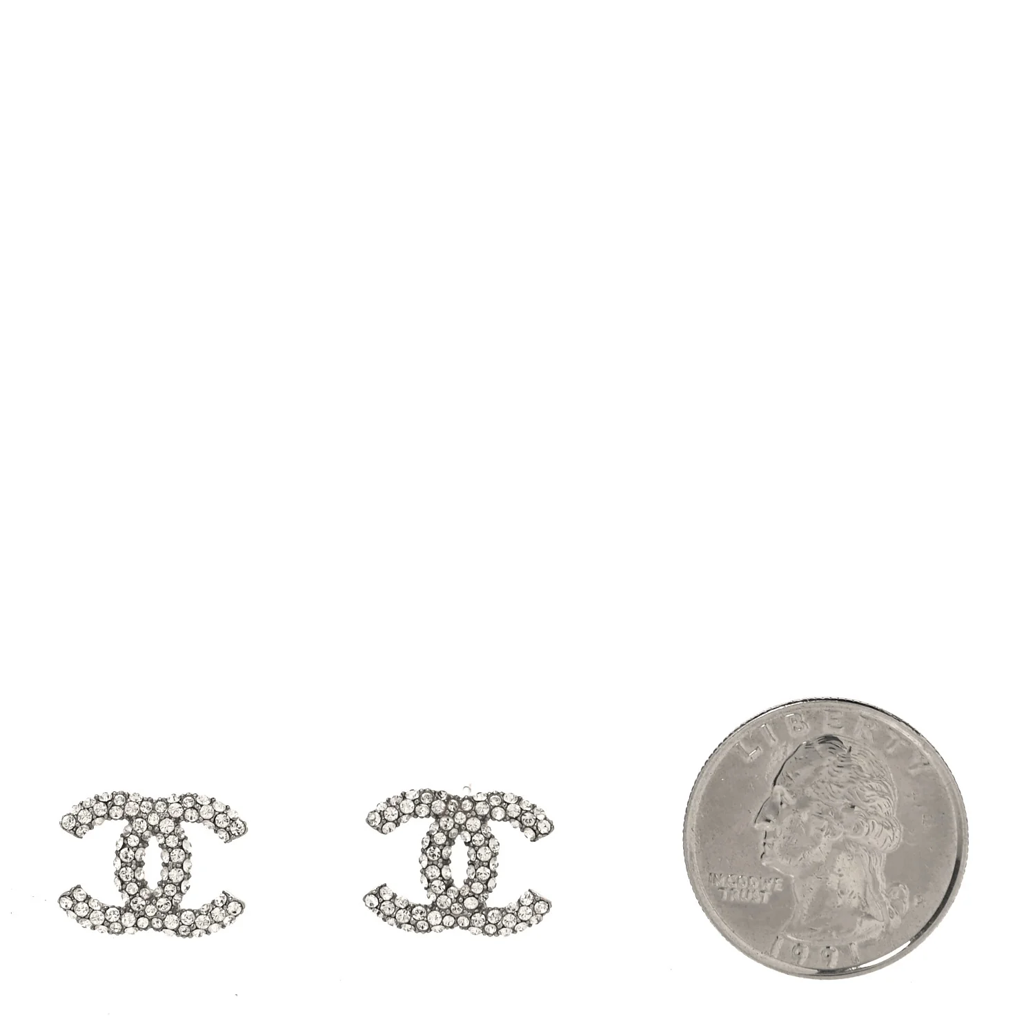 Crystal CC Treasure Chest Earrings Silver - Image 2
