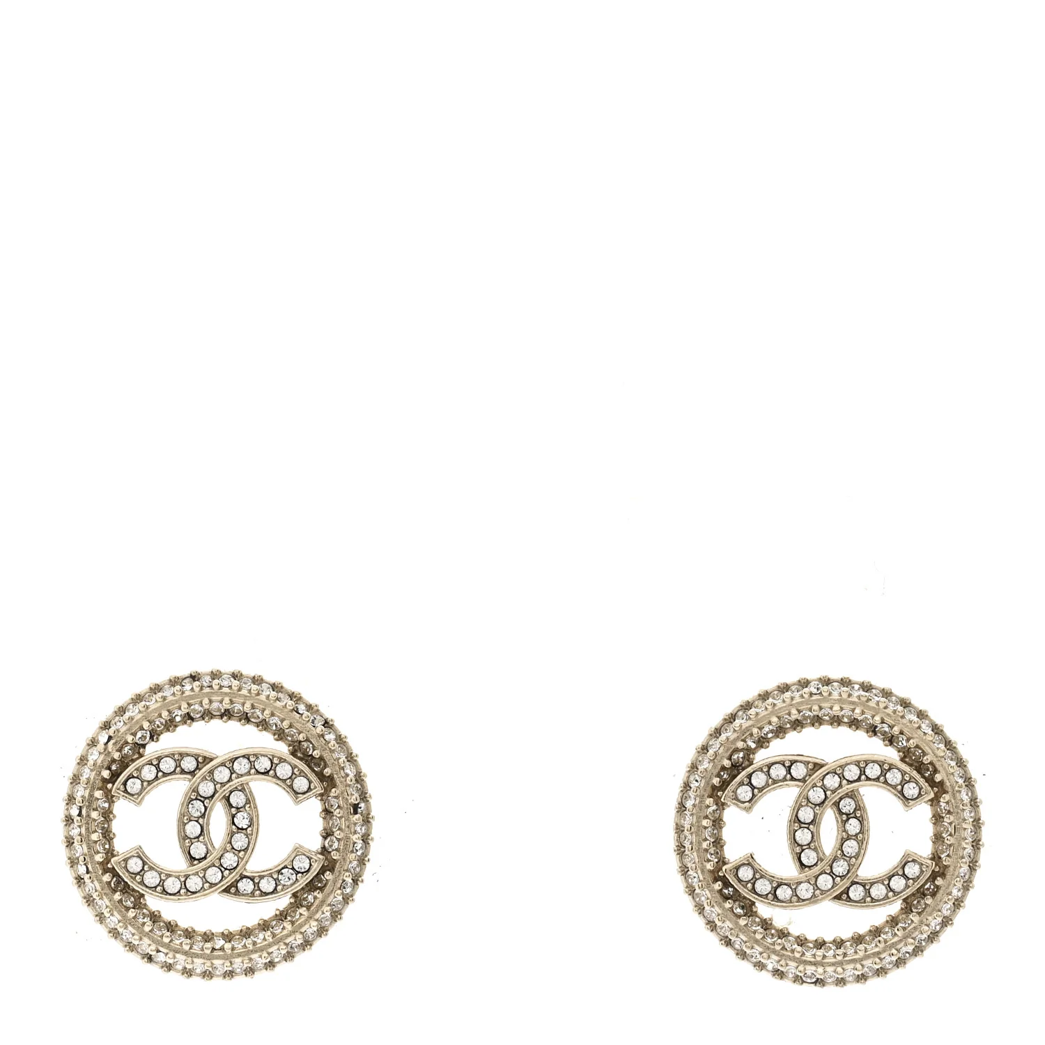 Crystal CC Vendome Round Earrings Gold