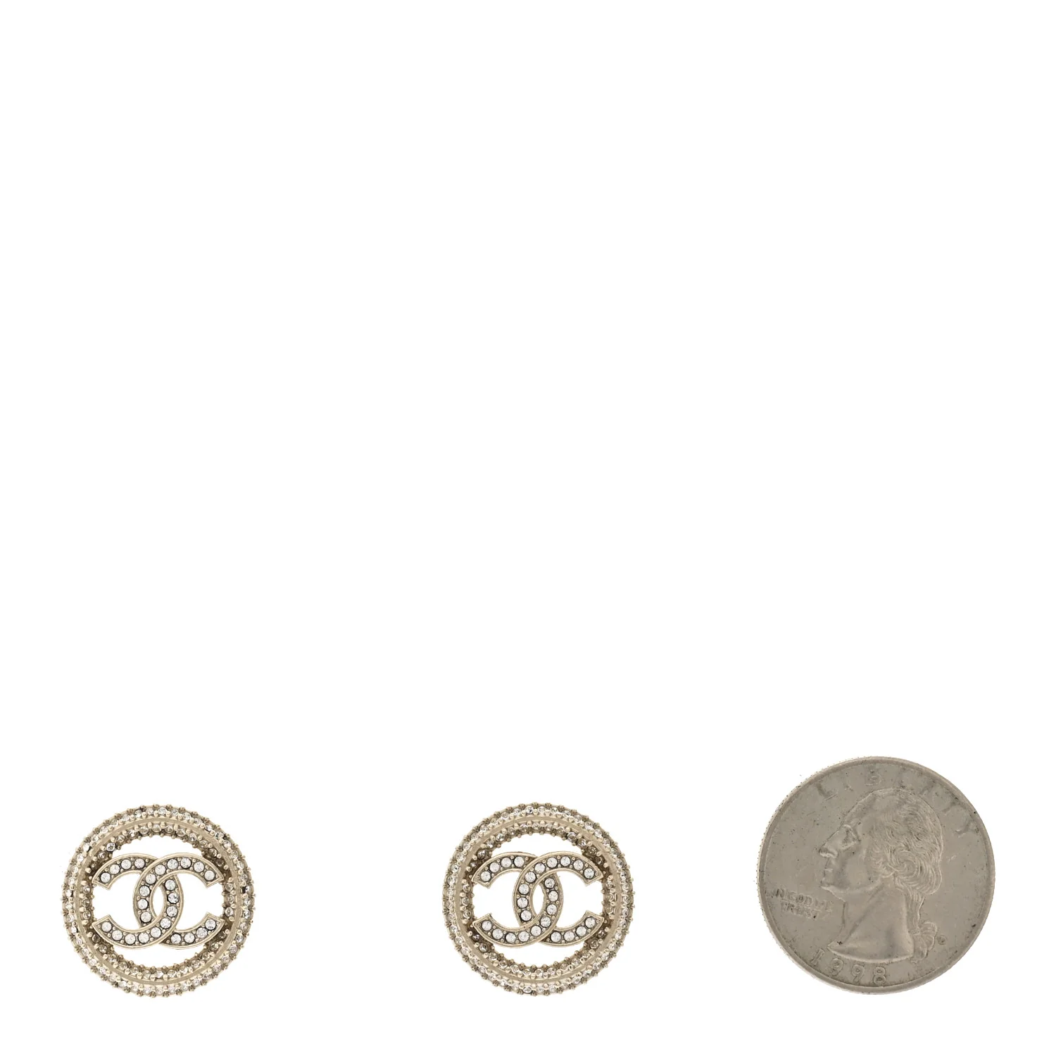 Crystal CC Vendome Round Earrings Gold - Image 2