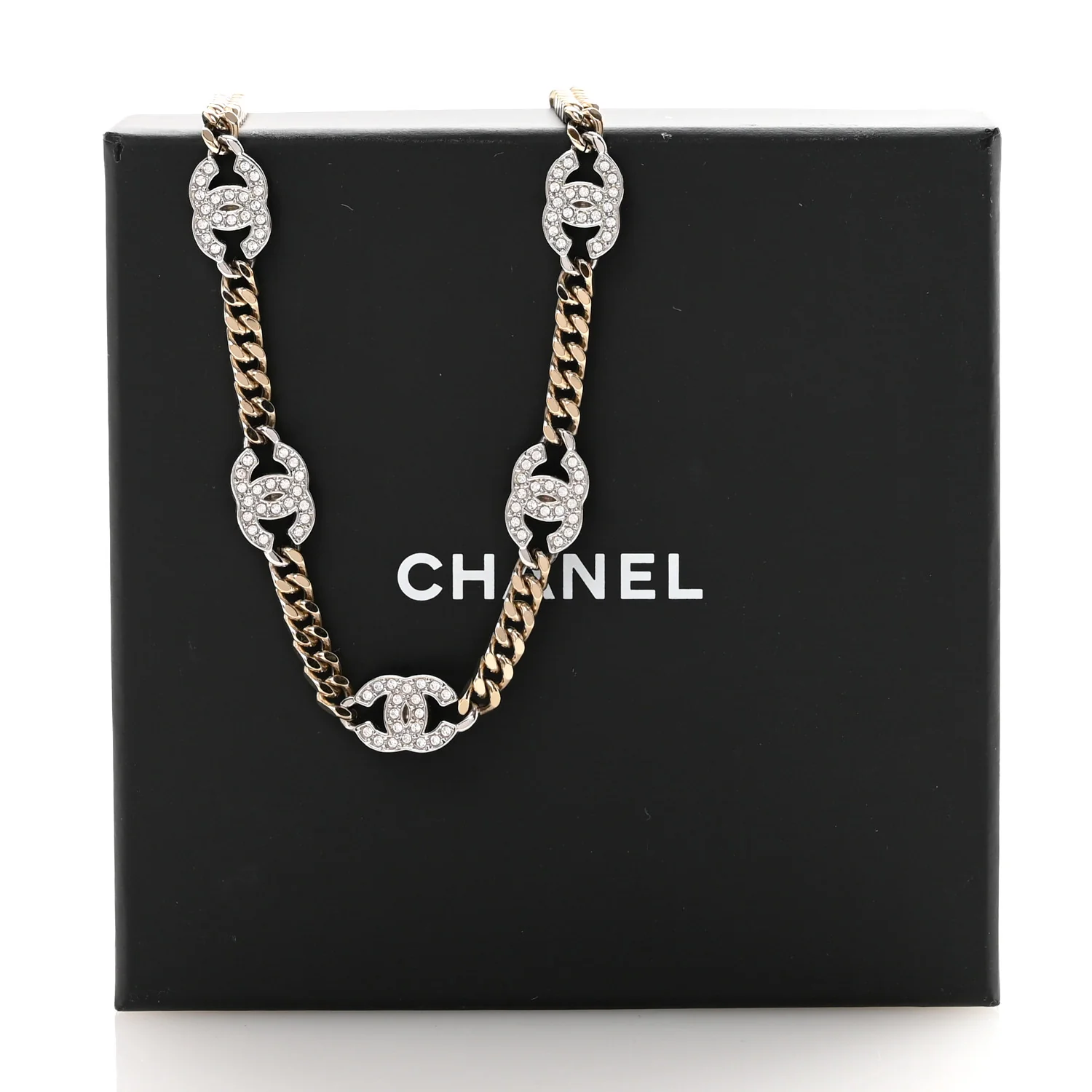 Crystal Chain CC Link Choker Gold Silver - Image 6
