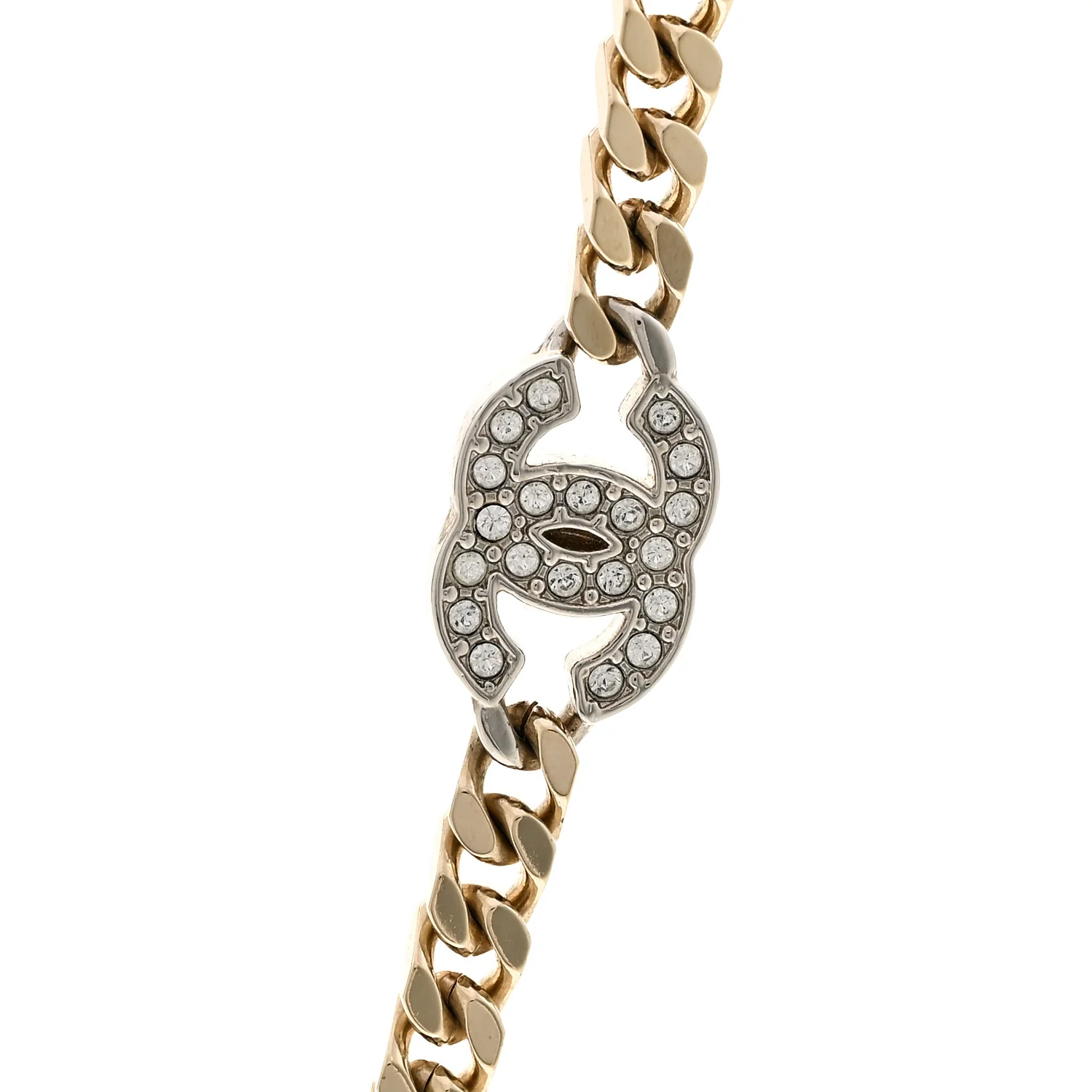Crystal Chain CC Link Choker Gold Silver - Image 4