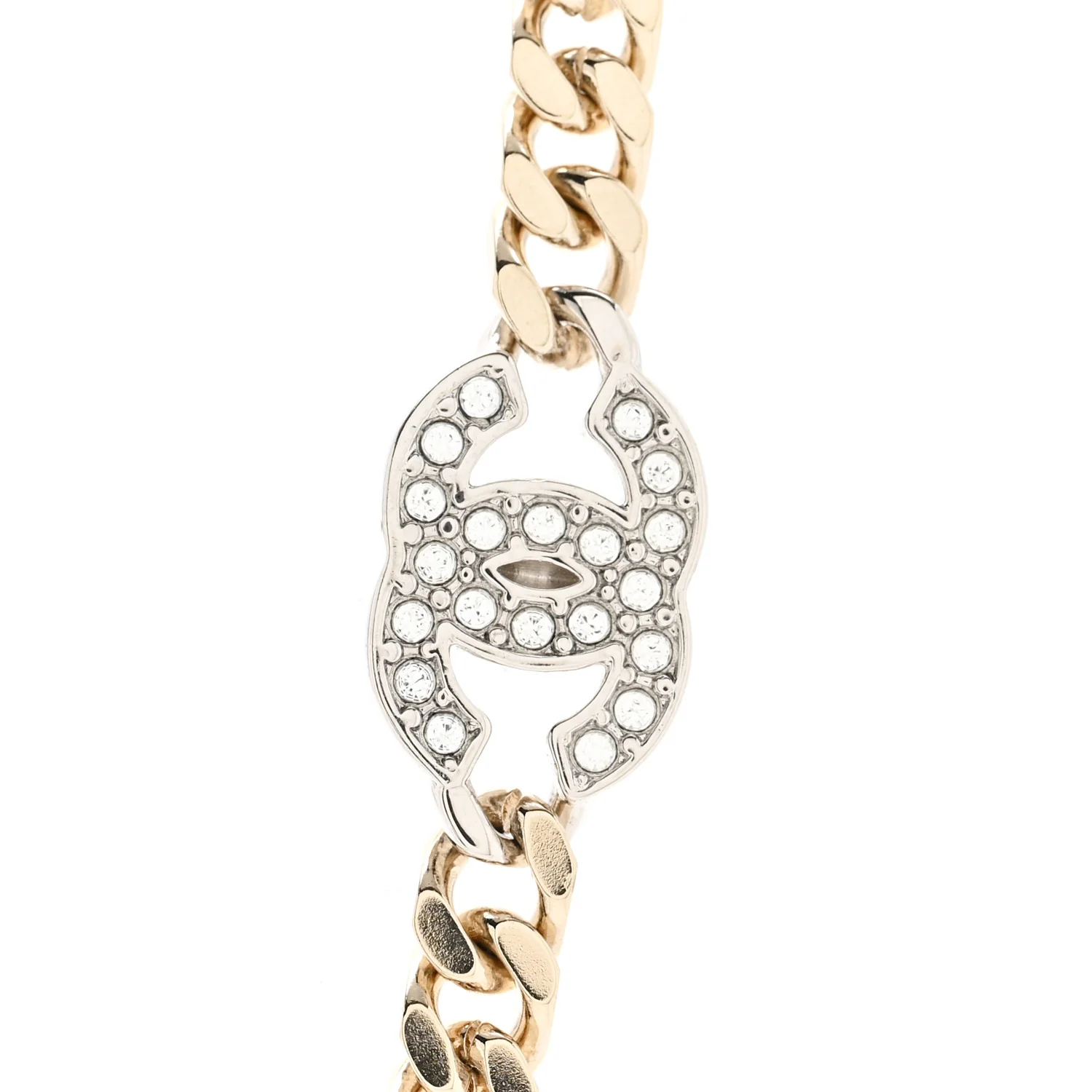 Crystal Chain CC Necklace Gold Silver - Image 4