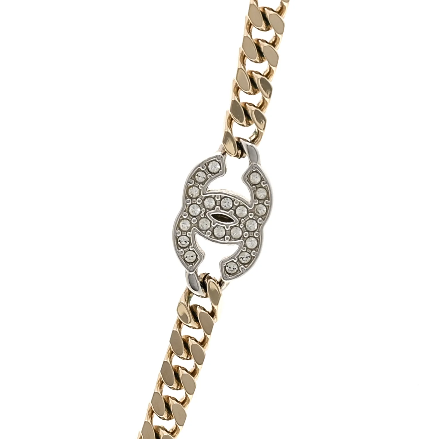 Crystal Chain CC Necklace Gold Silver - Image 4
