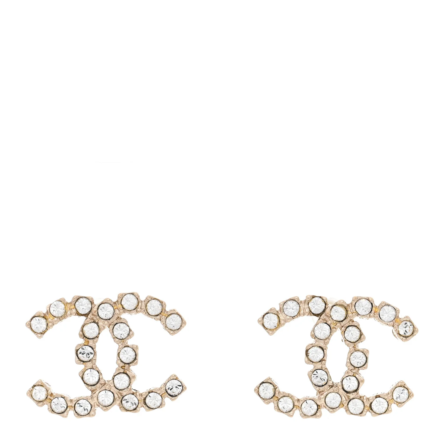 Crystal Coco's Pearls CC Earrings Light Gold