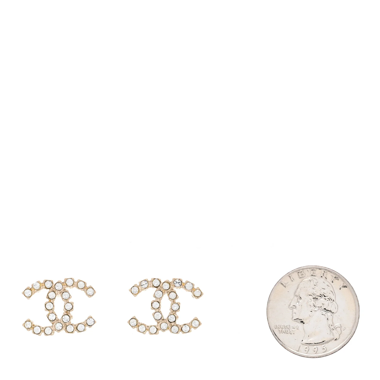 Crystal Coco's Pearls CC Earrings Light Gold - Image 2
