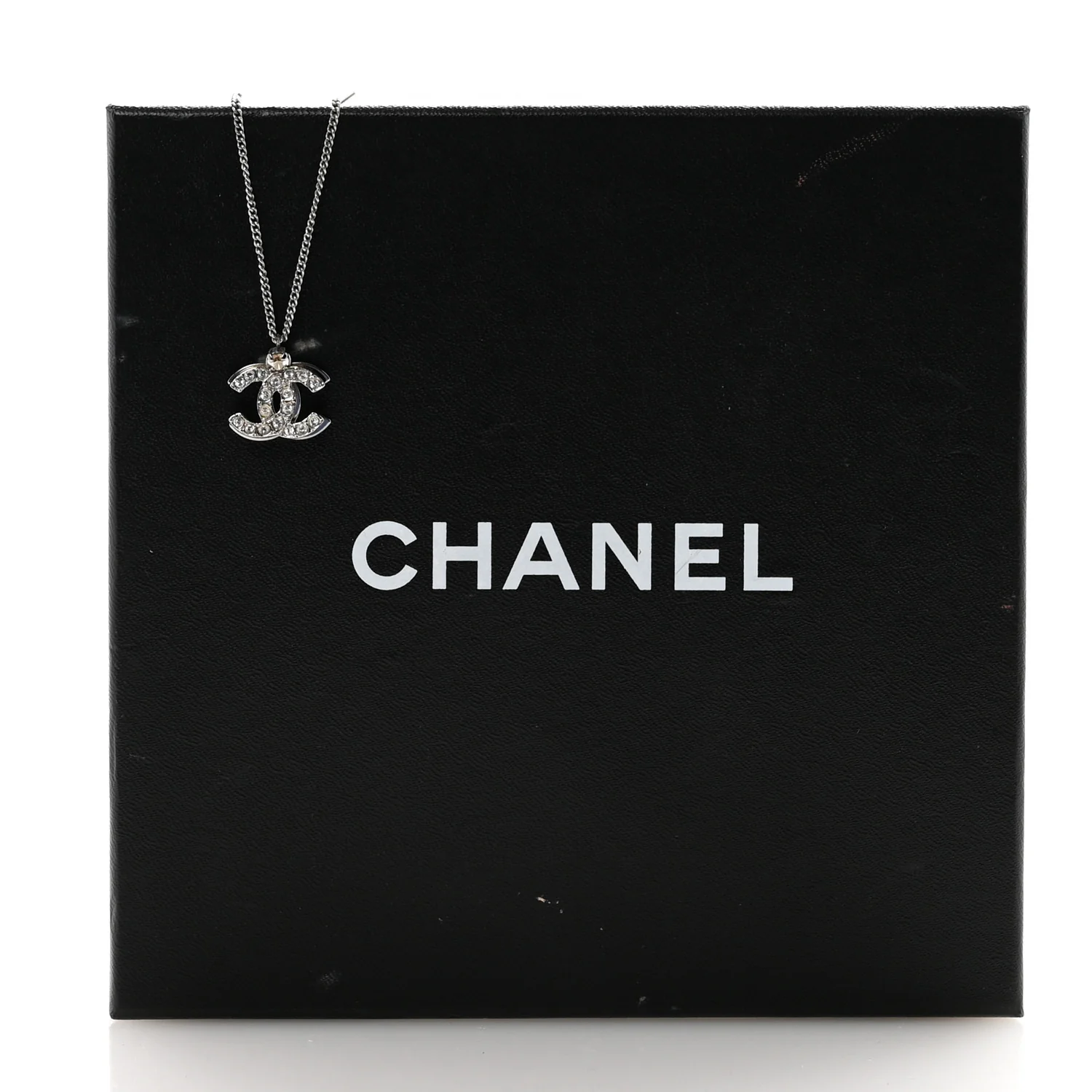 Crystal Double CC Necklace Silver Ruthenium - Image 7