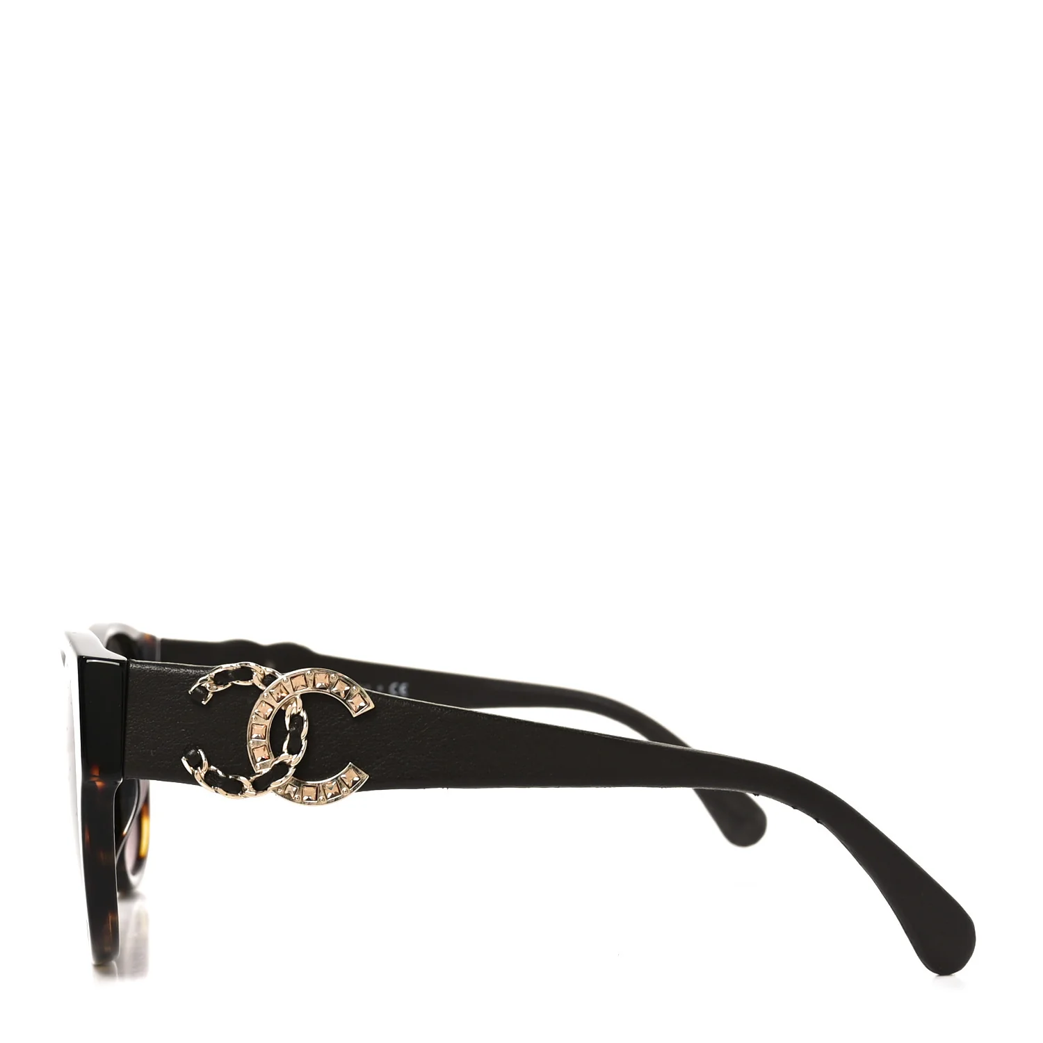Crystal Lambskin CC Sunglasses 5455-Q-A Tortoise - Image 3