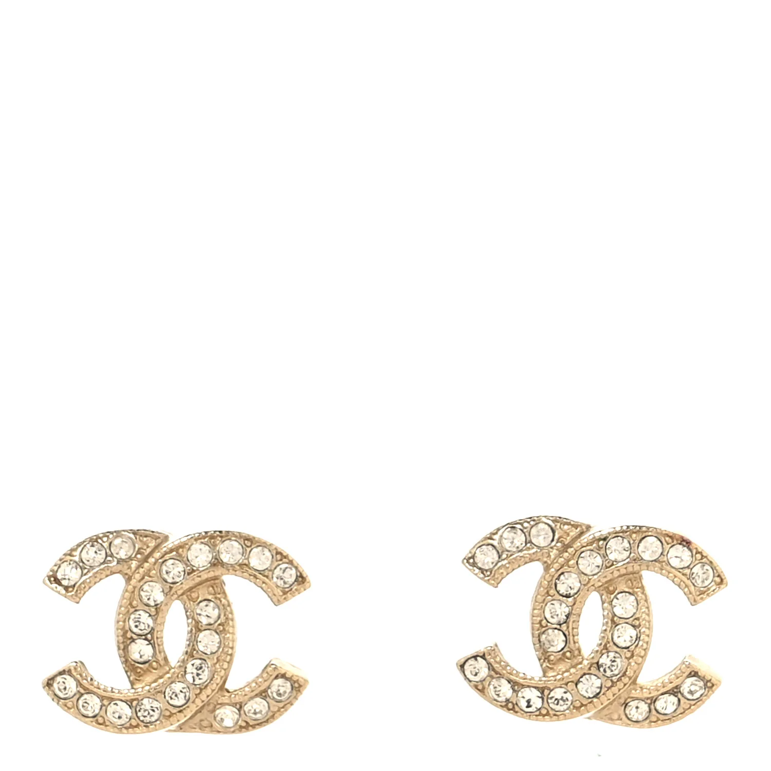 Crystal Mini Timeless CC Earrings Light Gold