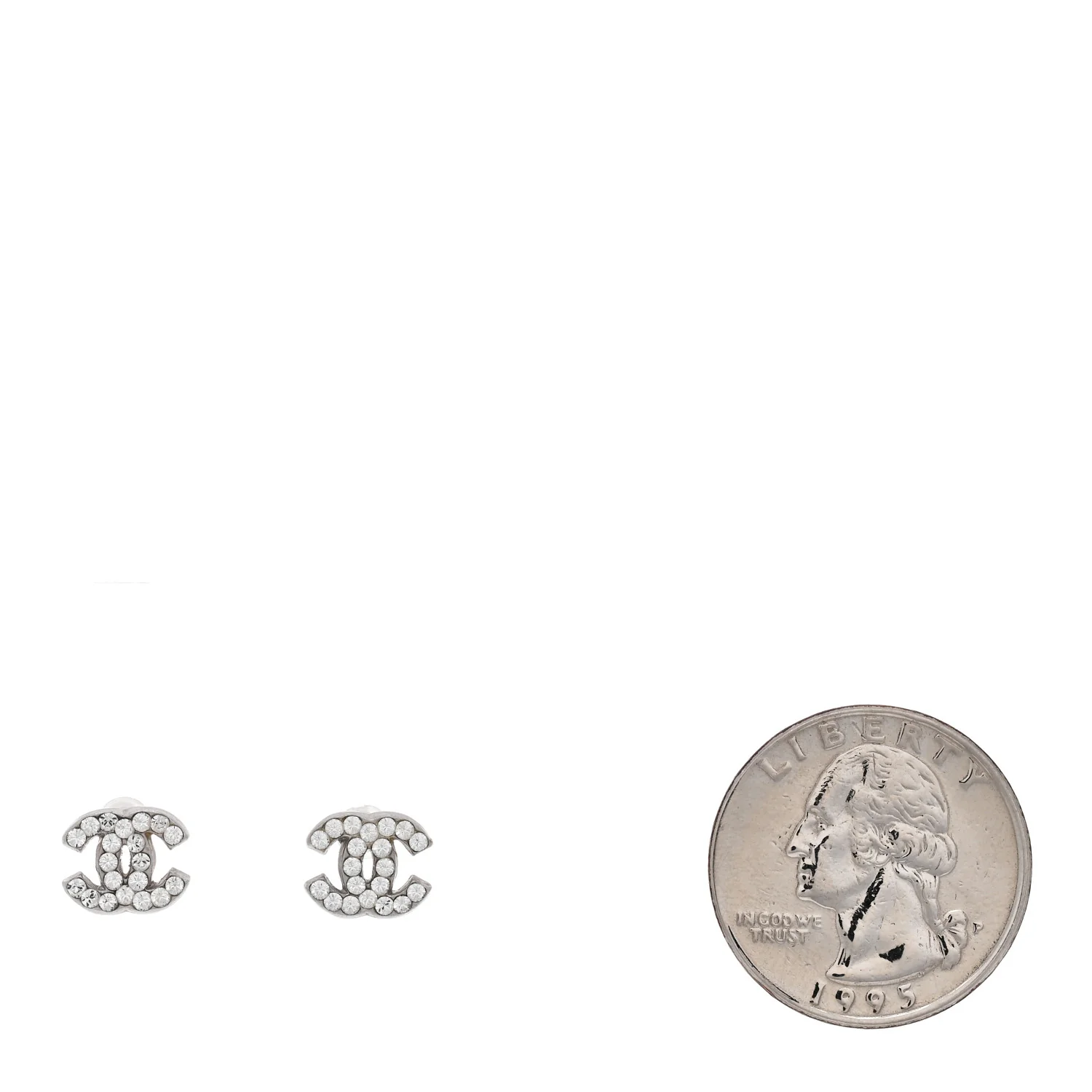Crystal Mini Timeless CC Earrings Silver - Image 2