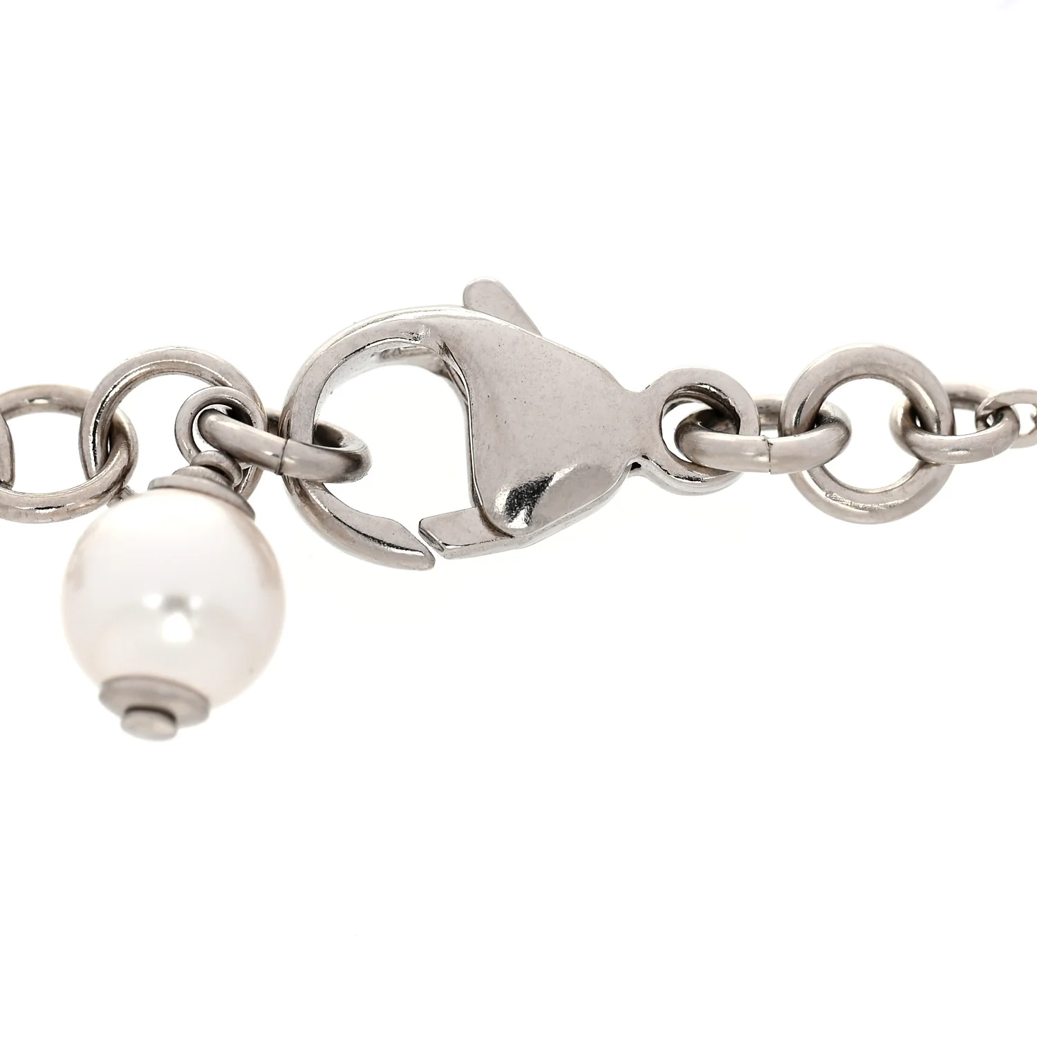 Crystal Pearl CC Bracelet Silver - Image 4