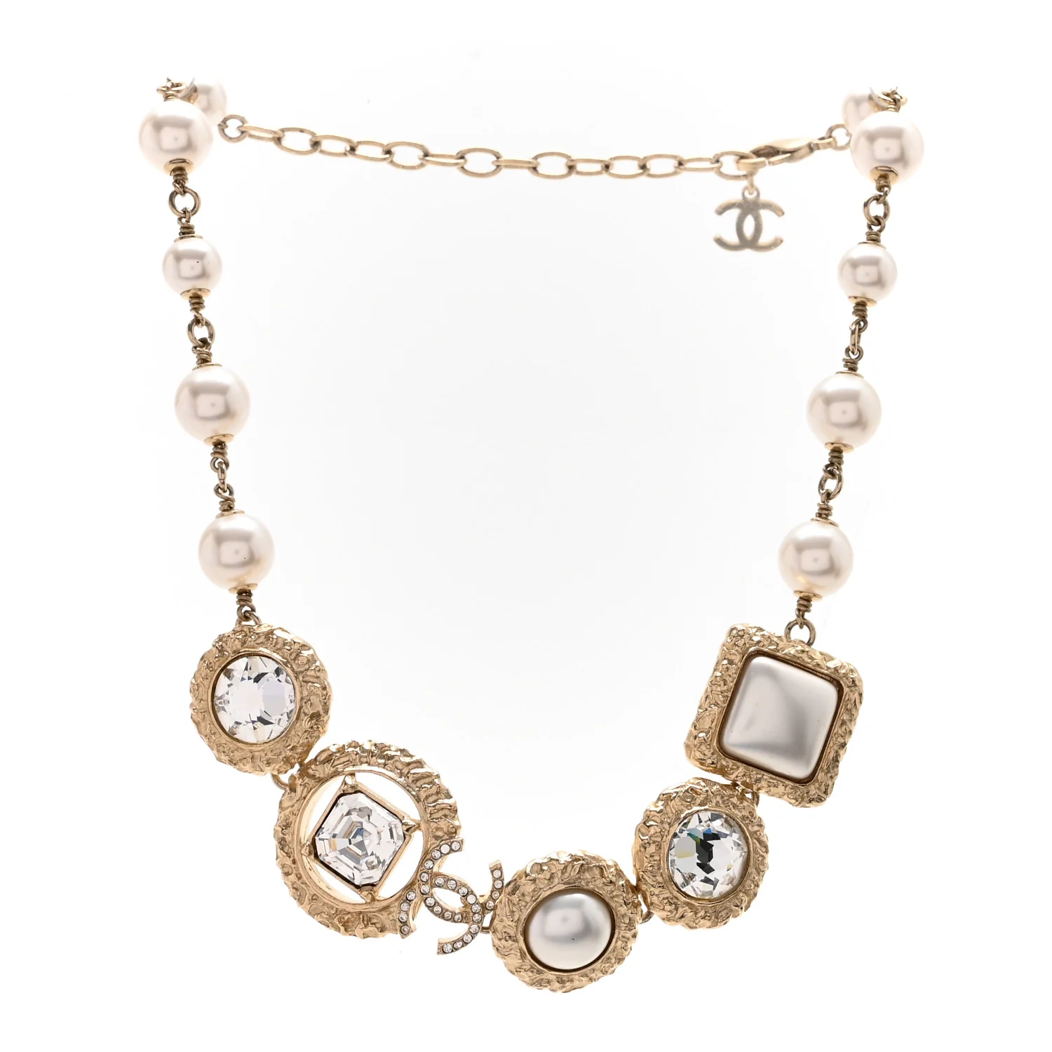 Crystal Pearl CC Choker Gold - Image 3