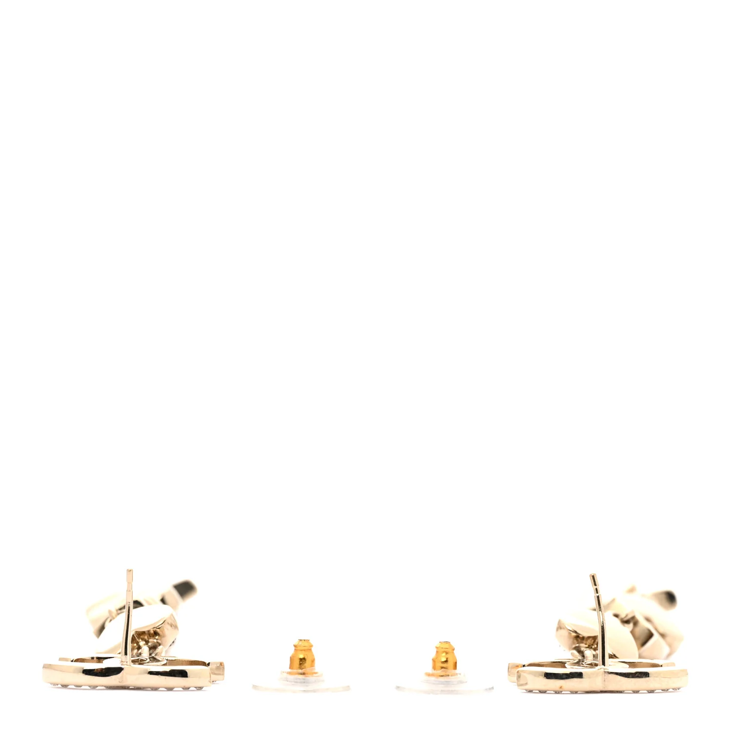 Crystal Pearl Charming Winter CC Star Heart Drop Earrings Gold - Image 3