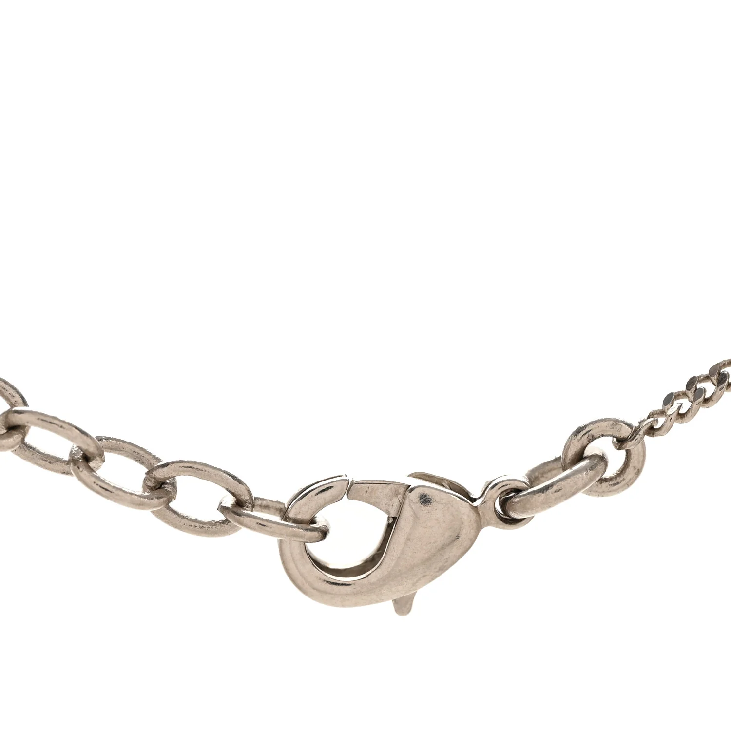 Crystal Resin CC Bow Drop Necklace Silver - Image 6